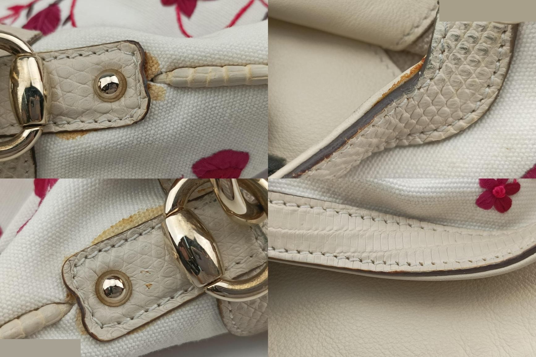 Bamboo Flora Canvas x Leather White x Bordeaux — view 9