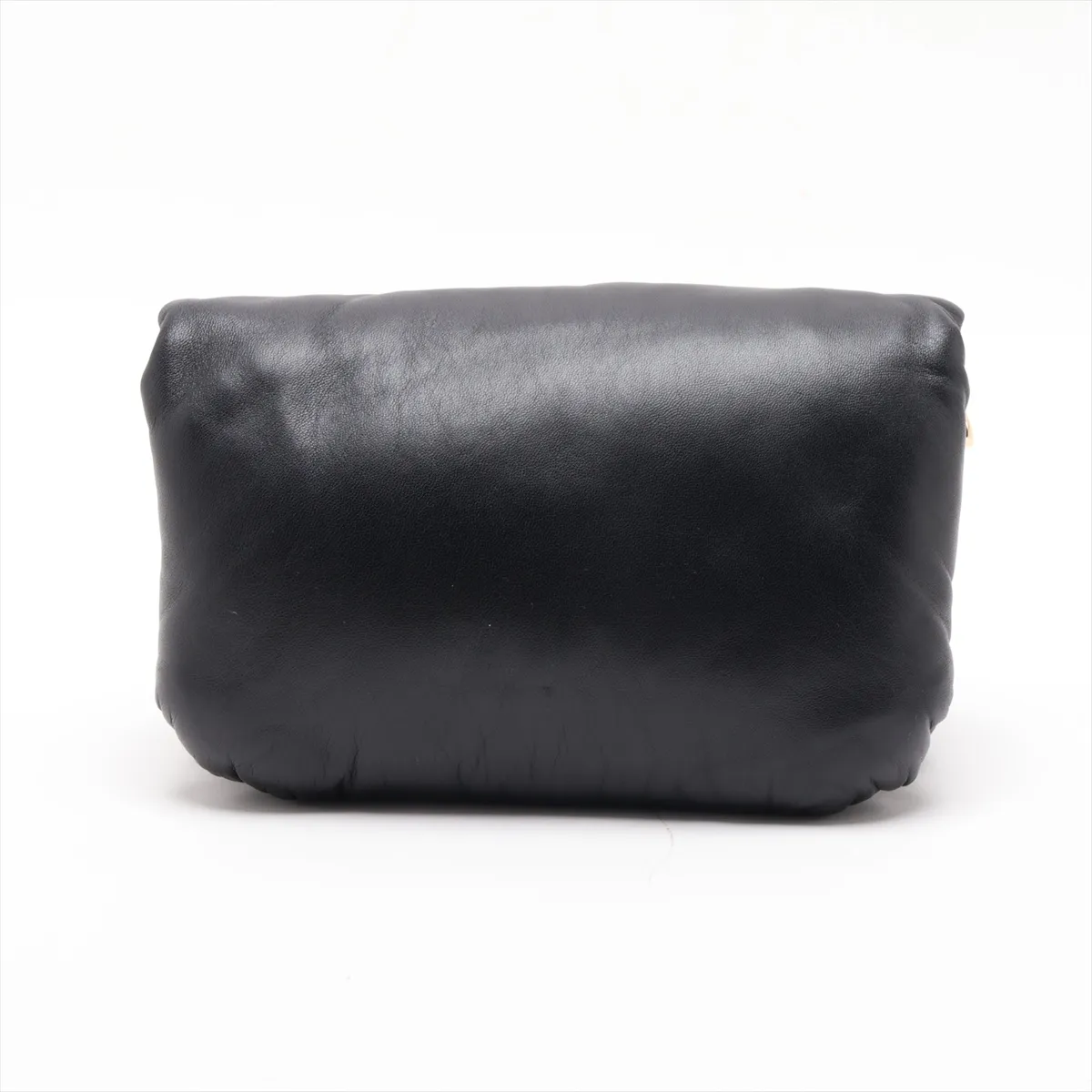 Goya Puffer Leather Shoulder Bag, Black — view 2