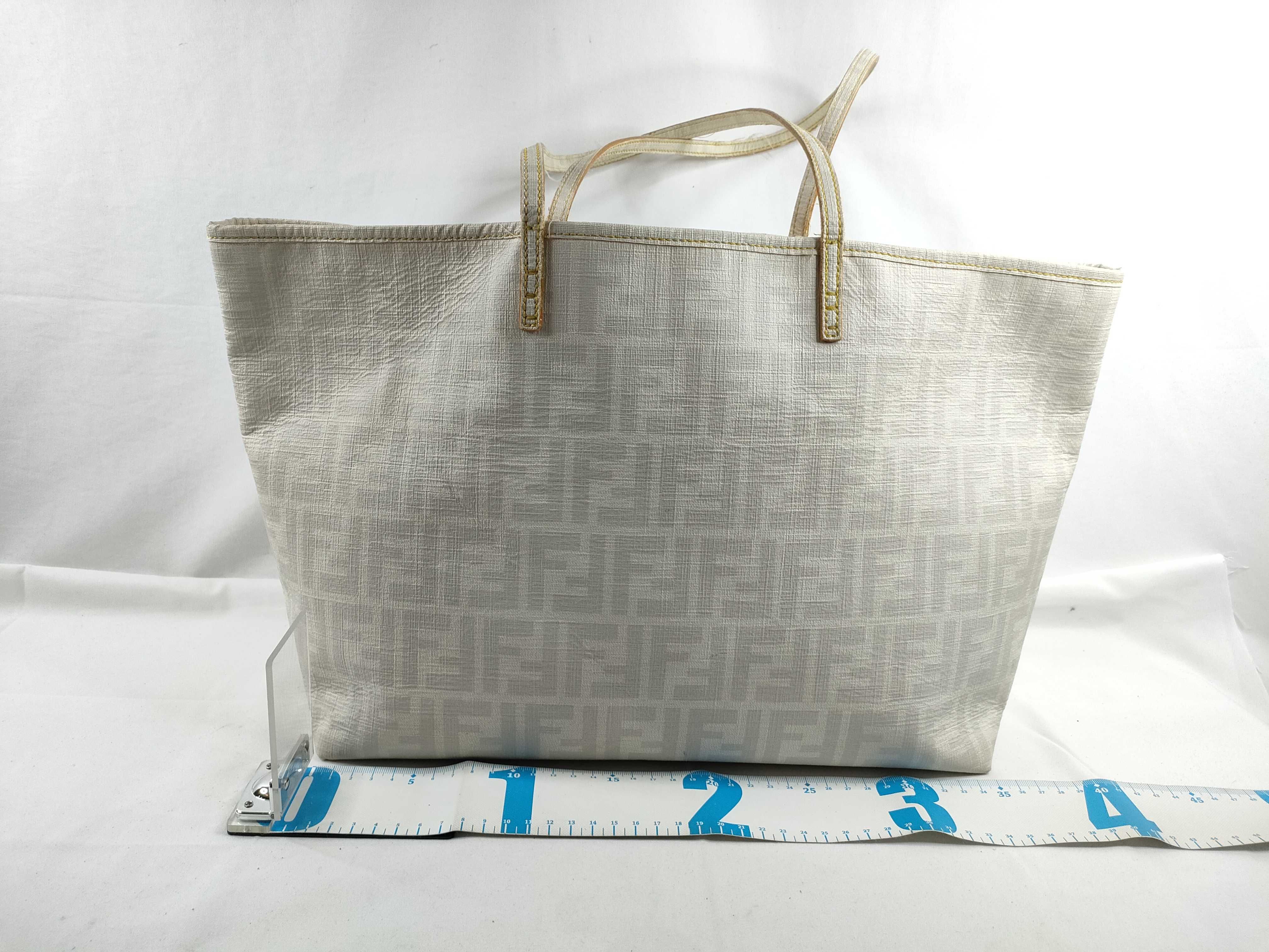 Zucca pattern tote bag, roll bag, white tote bag — view 2