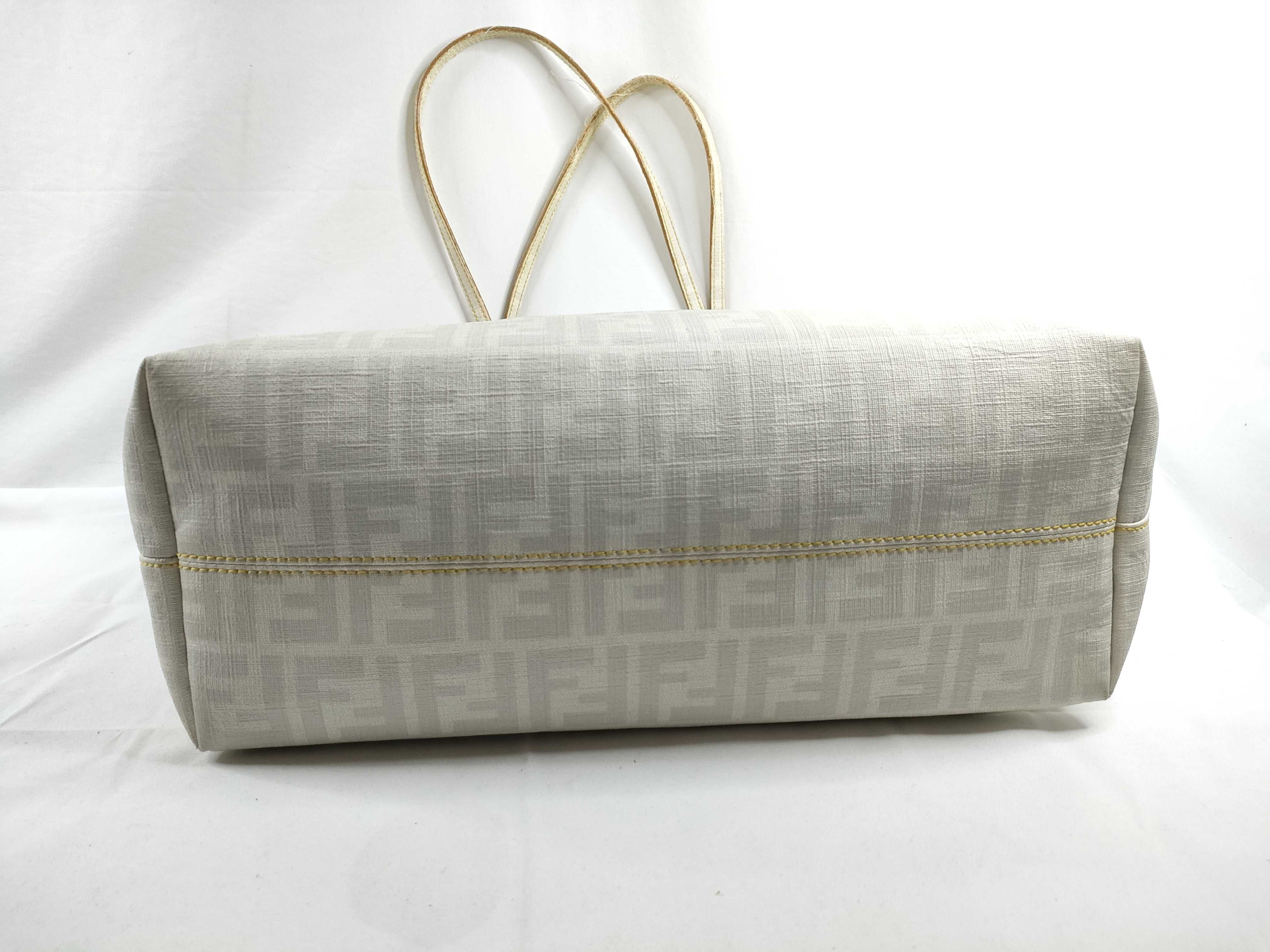 Zucca pattern tote bag, roll bag, white tote bag — view 4