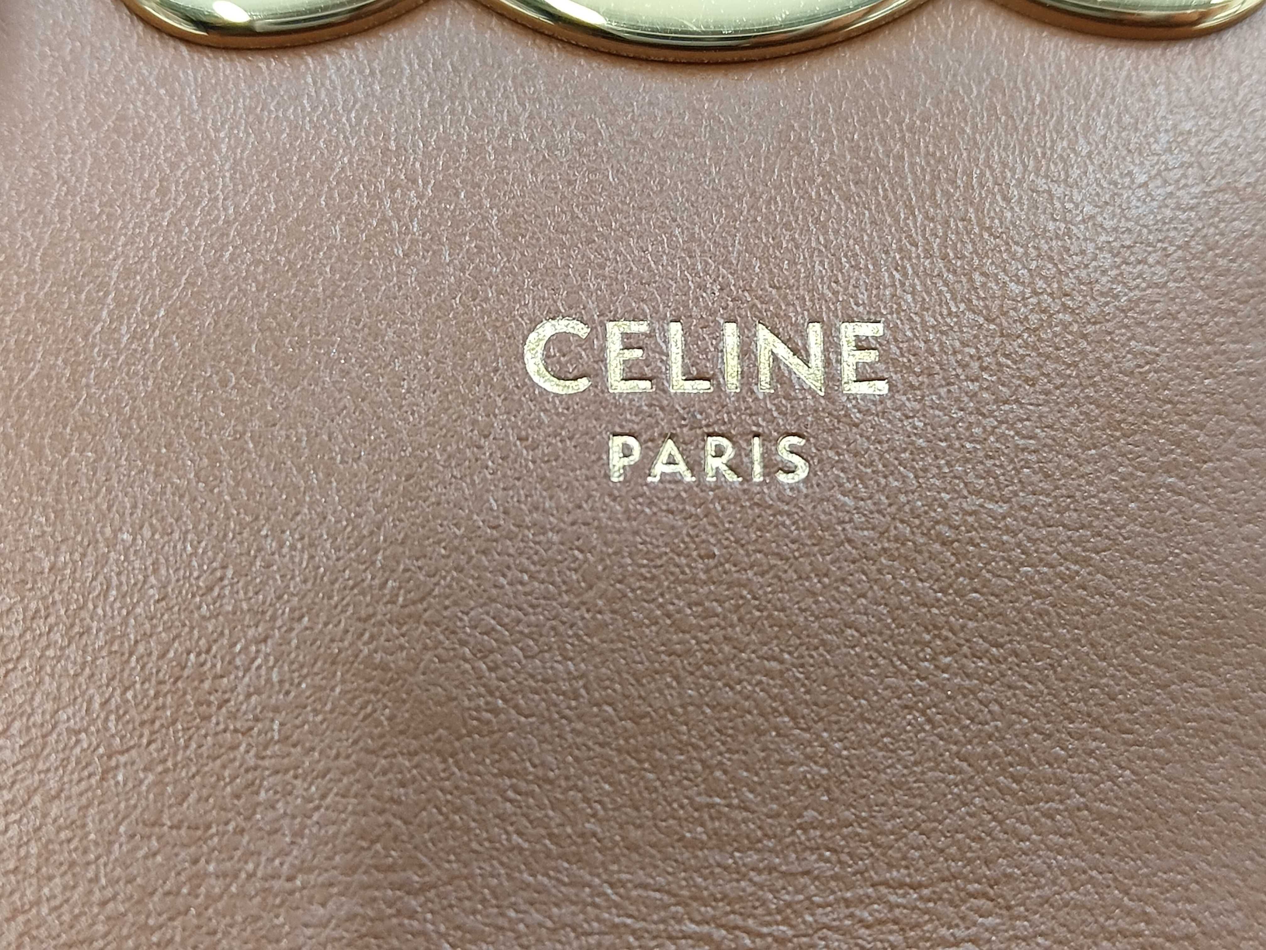 Triomphe Mini Claude PVC/Leather Shoulder Bag, Brown — view 8