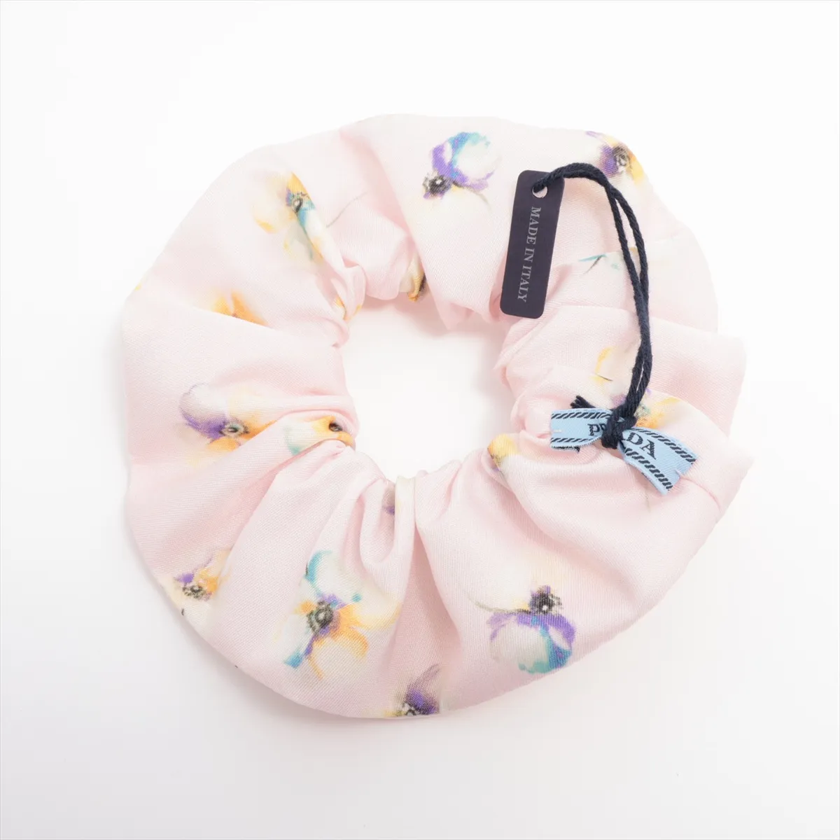 11F015 Re Nylon Scrunchie Nylon Pink Threaded fraying — view 2
