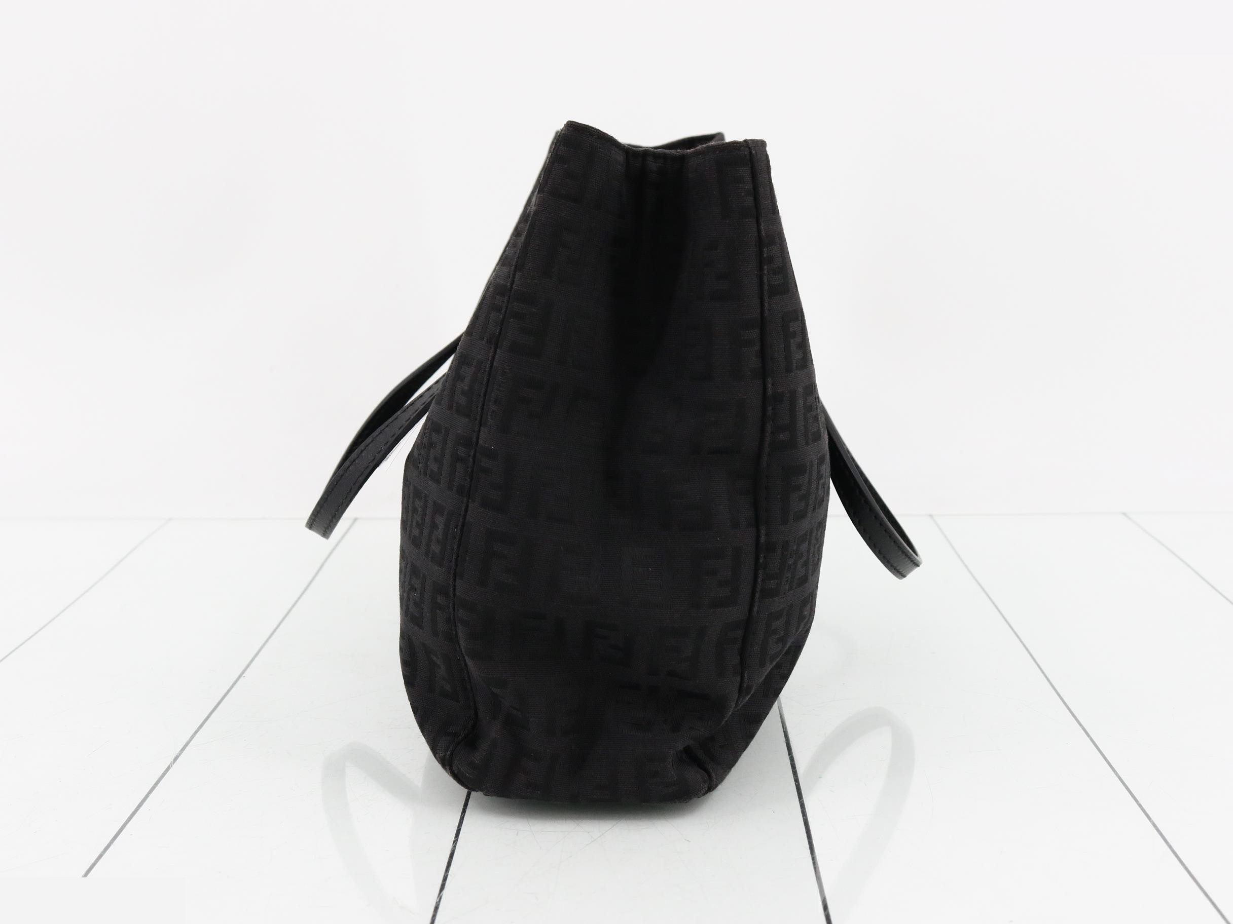 Zucchino Tote Bag, Canvas/Leather, Black — view 3
