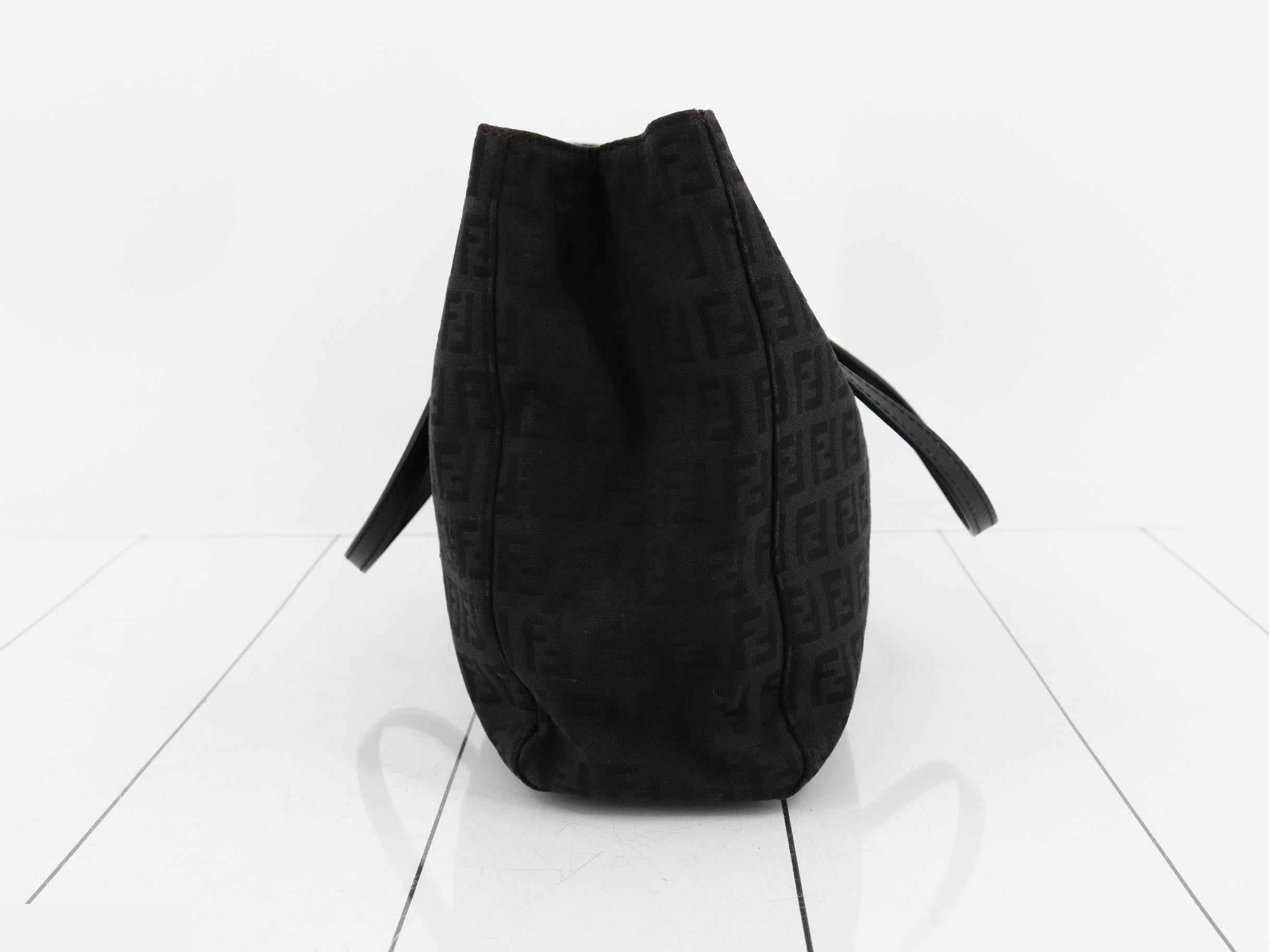 Zucchino Tote Bag, Canvas/Leather, Black — view 4
