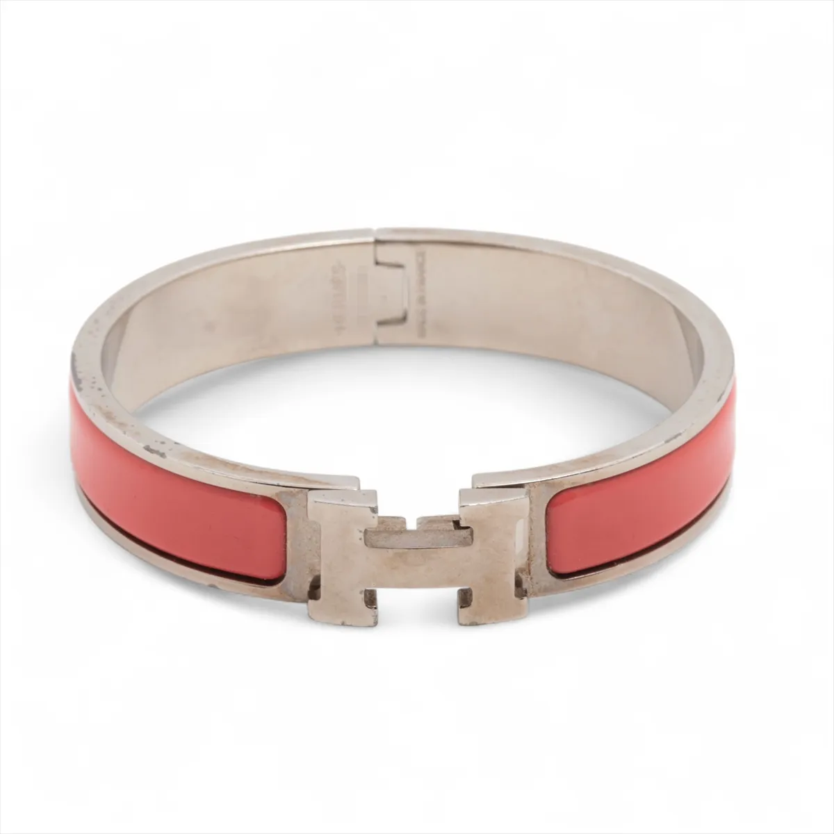 Click H Fan FI1220 Bangle, Metal, Silver x Orange,