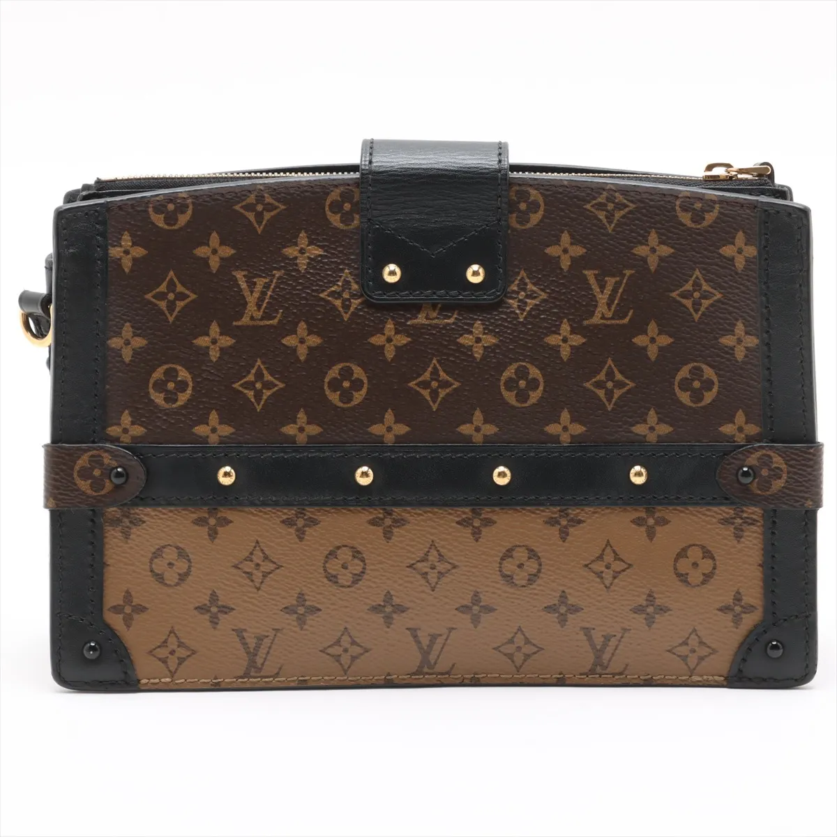 Monogram Reverse Trunk Clutch M43596 Brown RFID Reactive — view 2