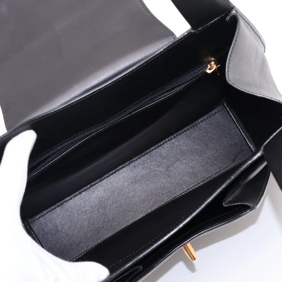 Panthère Leather Shoulder Bag, Black — view 7