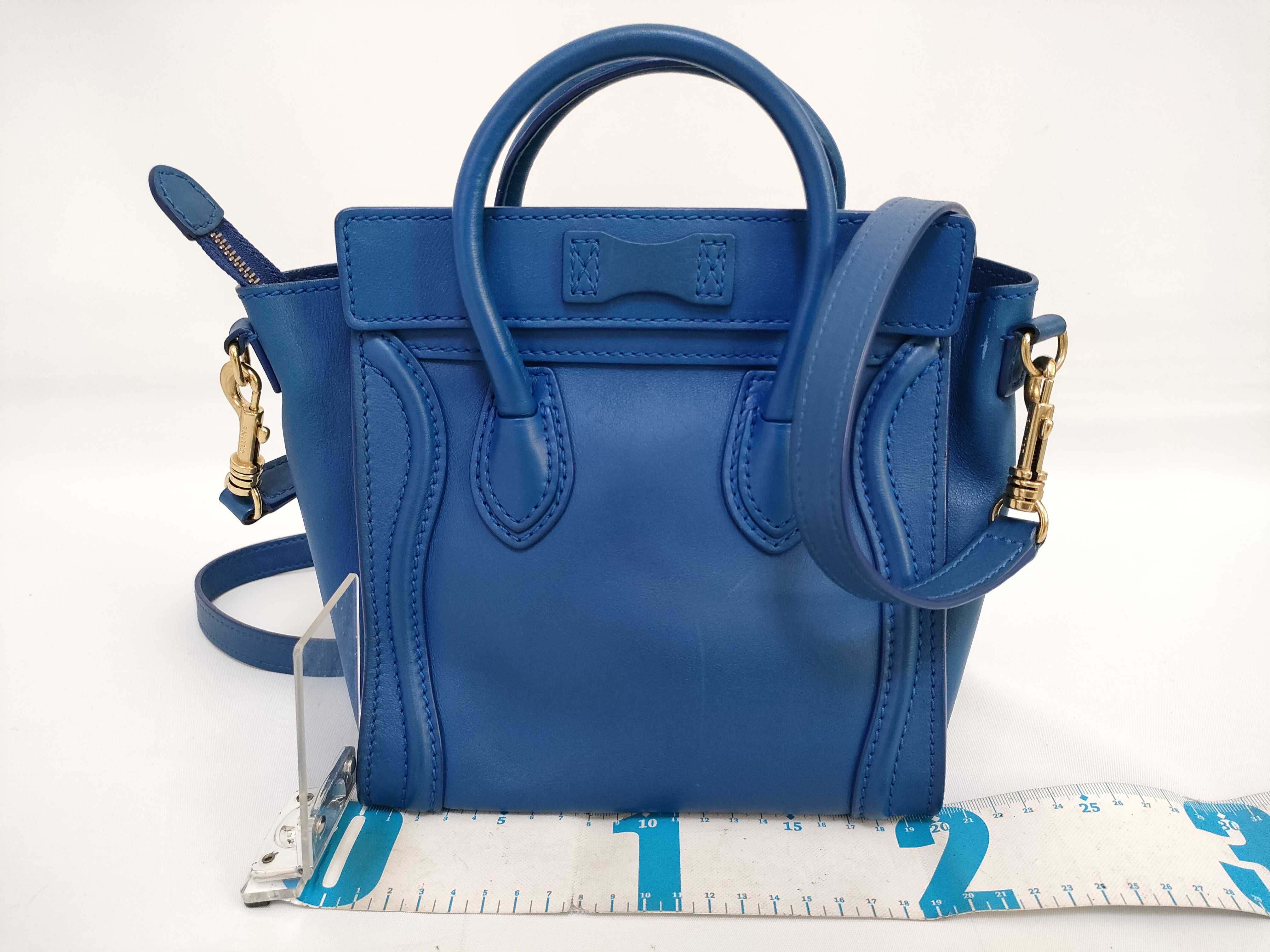 Luggage Blue Calf Leather NANO Smile Bag Shoulder Bag — view 2