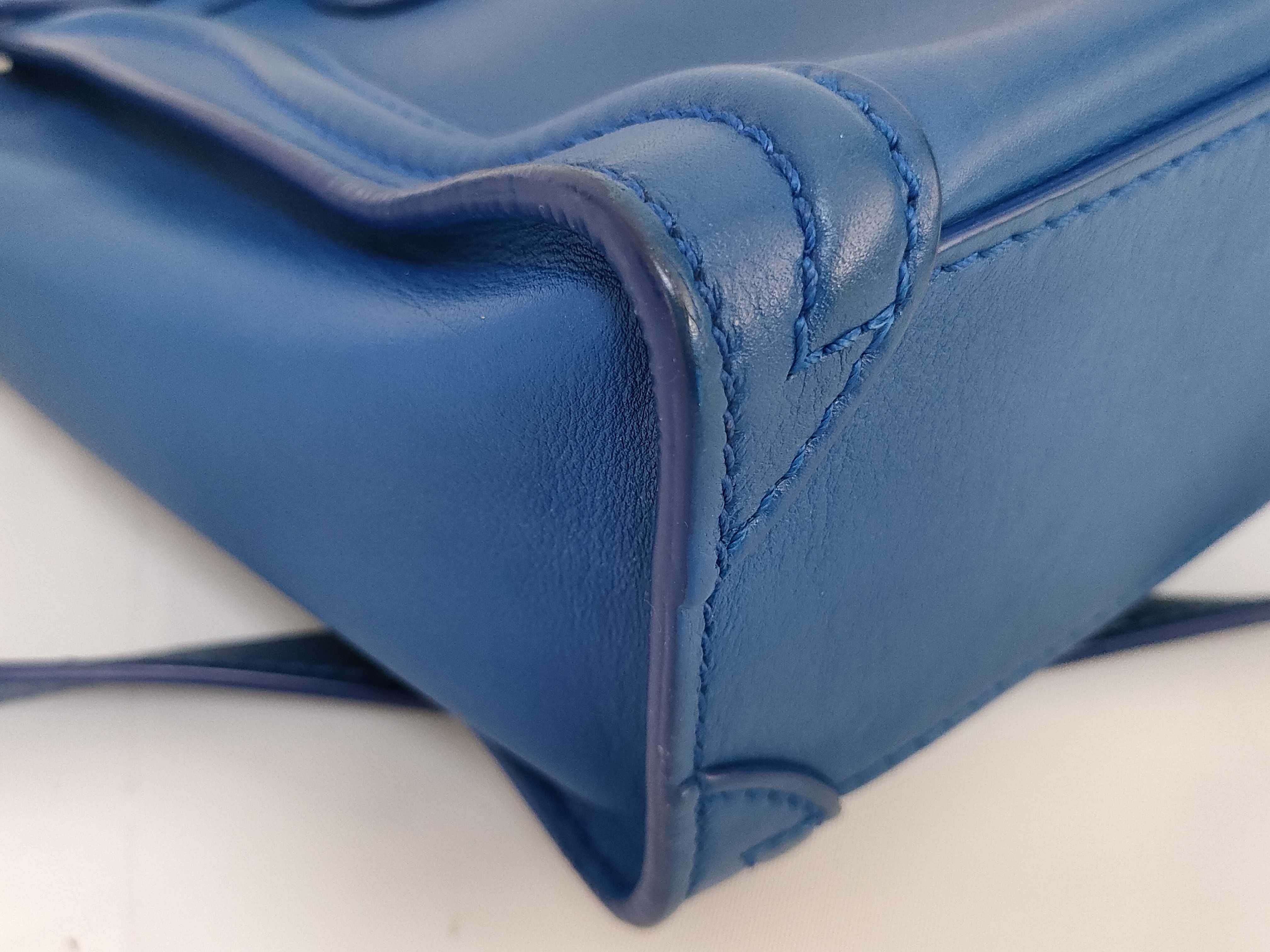 Luggage Blue Calf Leather NANO Smile Bag Shoulder Bag — view 4