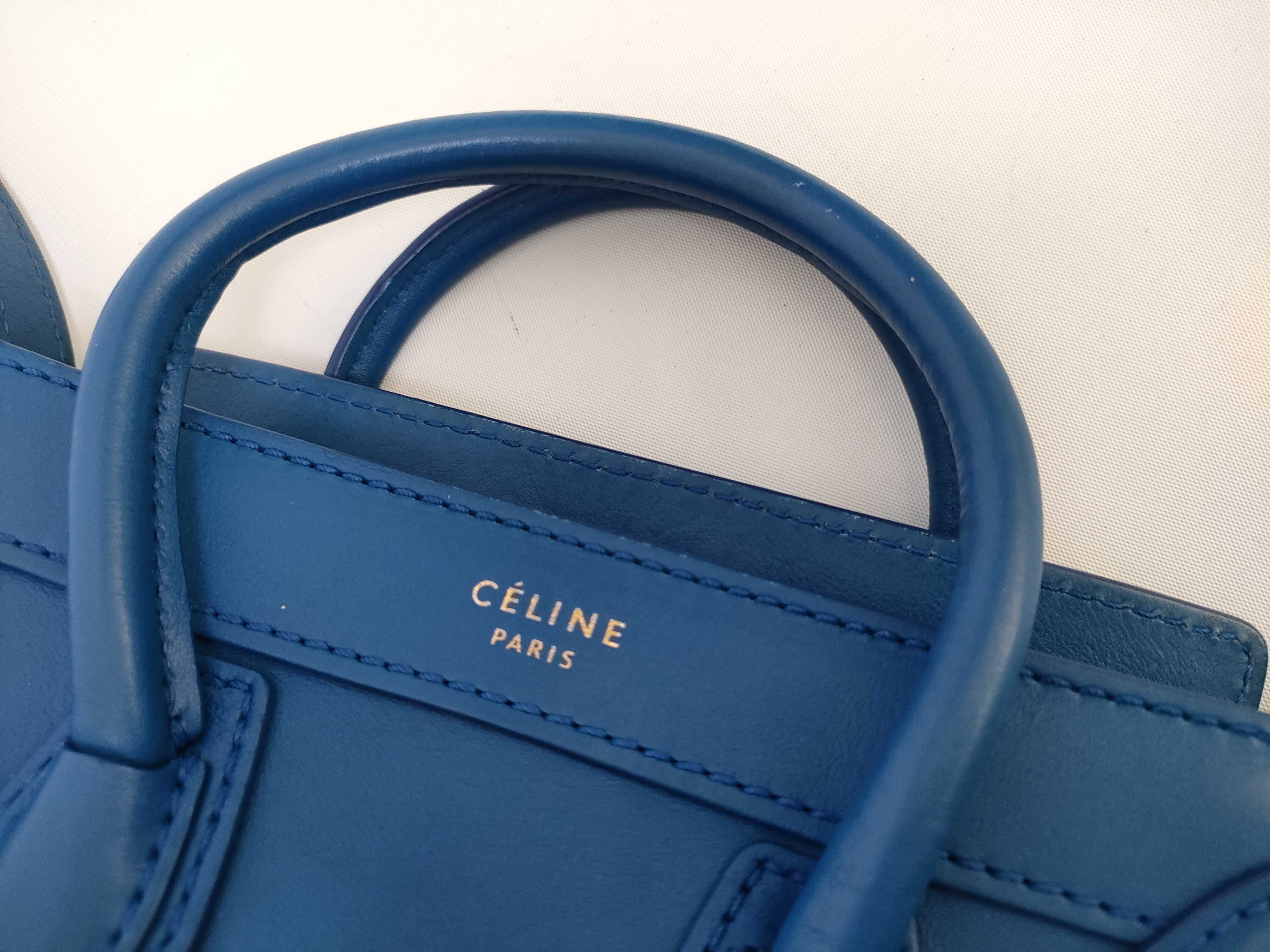 Luggage Blue Calf Leather NANO Smile Bag Shoulder Bag — view 5