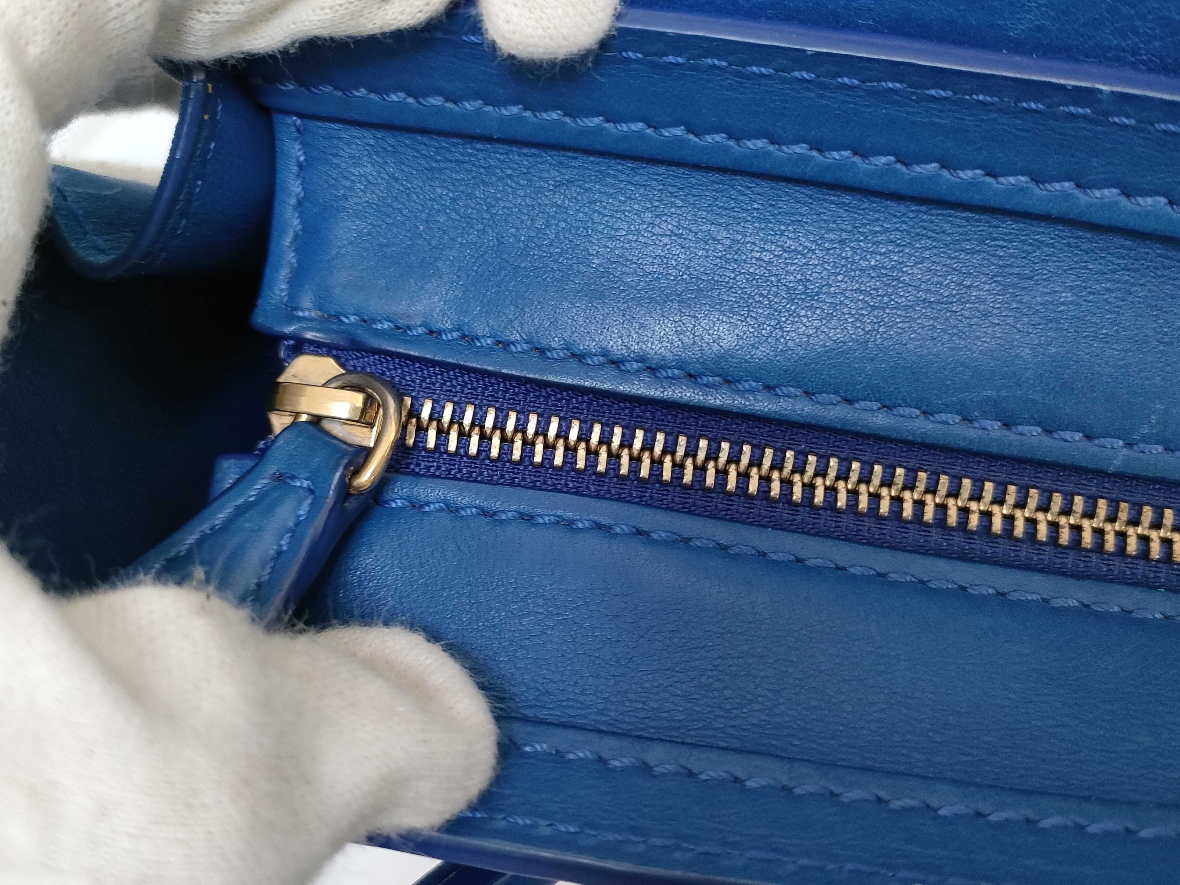 Luggage Blue Calf Leather NANO Smile Bag Shoulder Bag — view 8