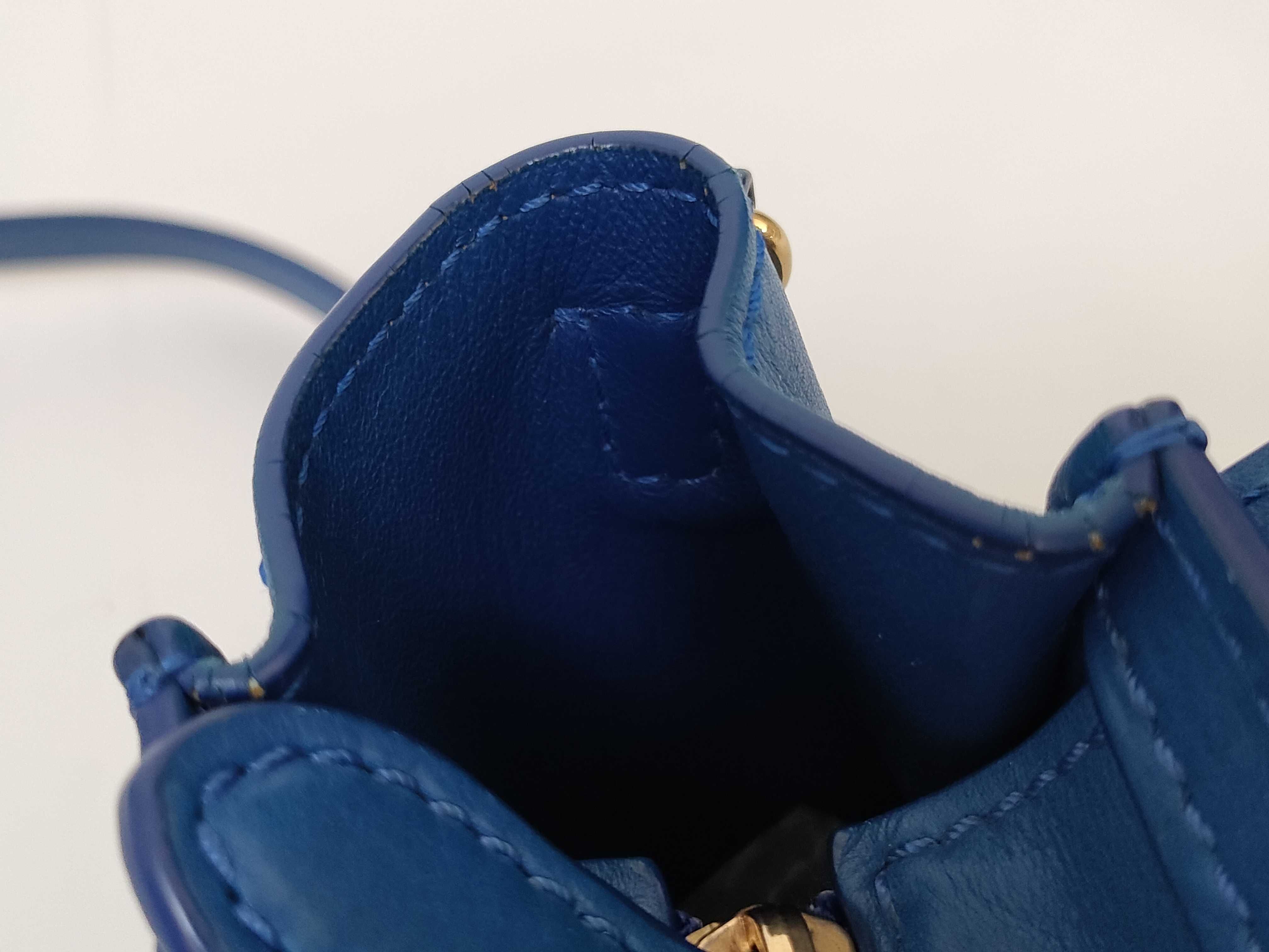 Luggage Blue Calf Leather NANO Smile Bag Shoulder Bag — view 9