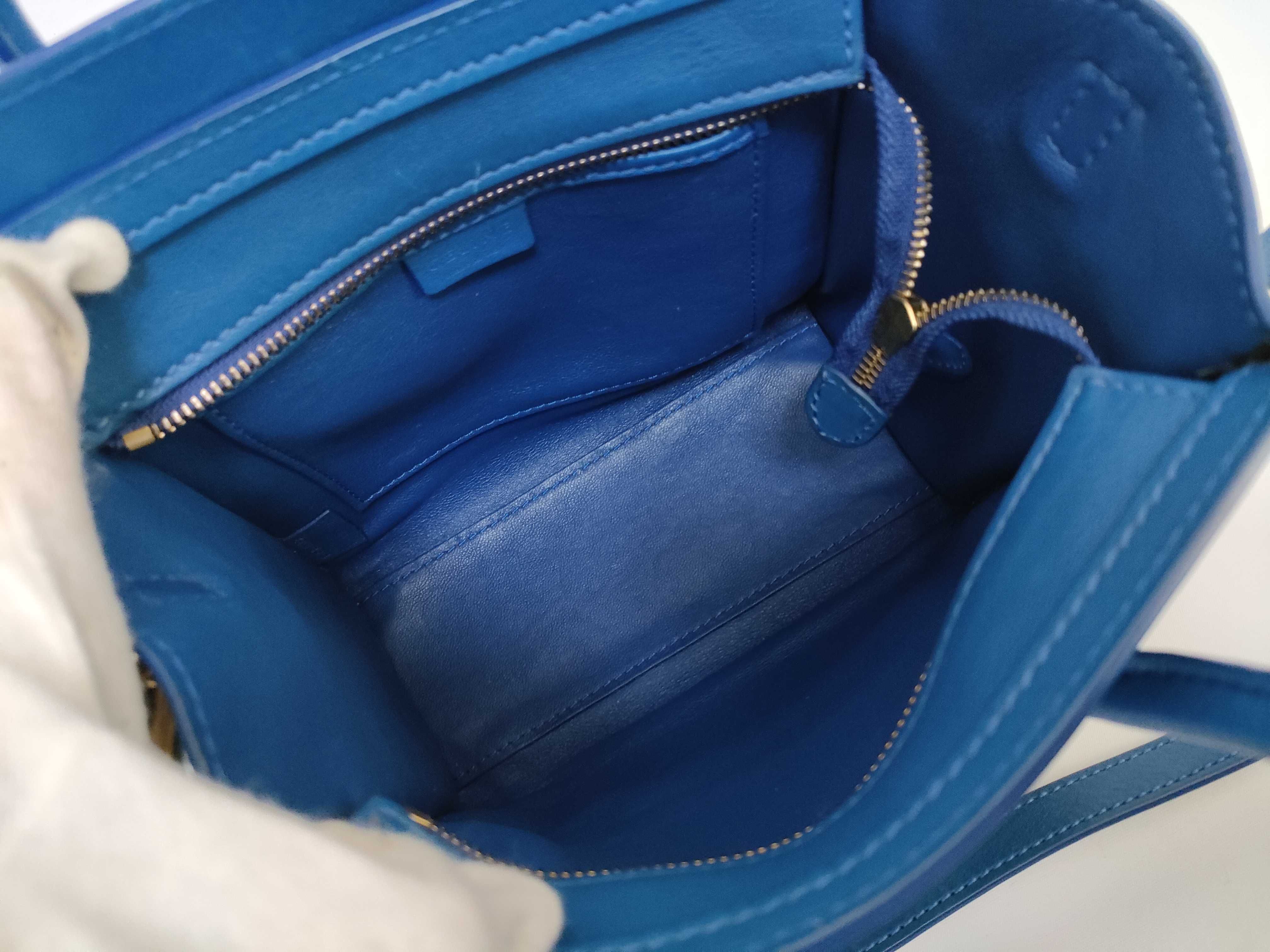 Luggage Blue Calf Leather NANO Smile Bag Shoulder Bag — view 10