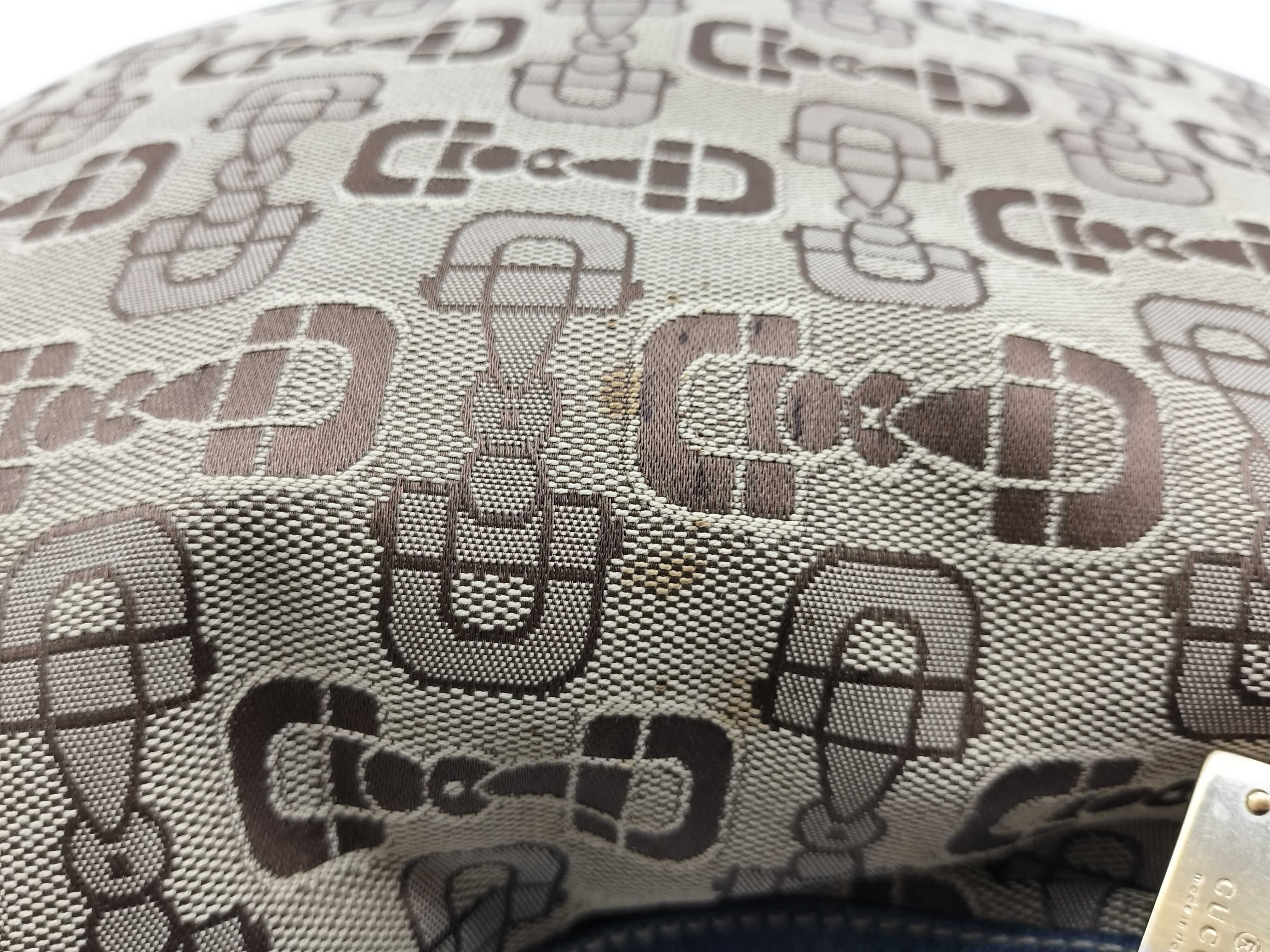 One-Shoulder Canvas Bag with Horsebit Pattern 145764 — view 12