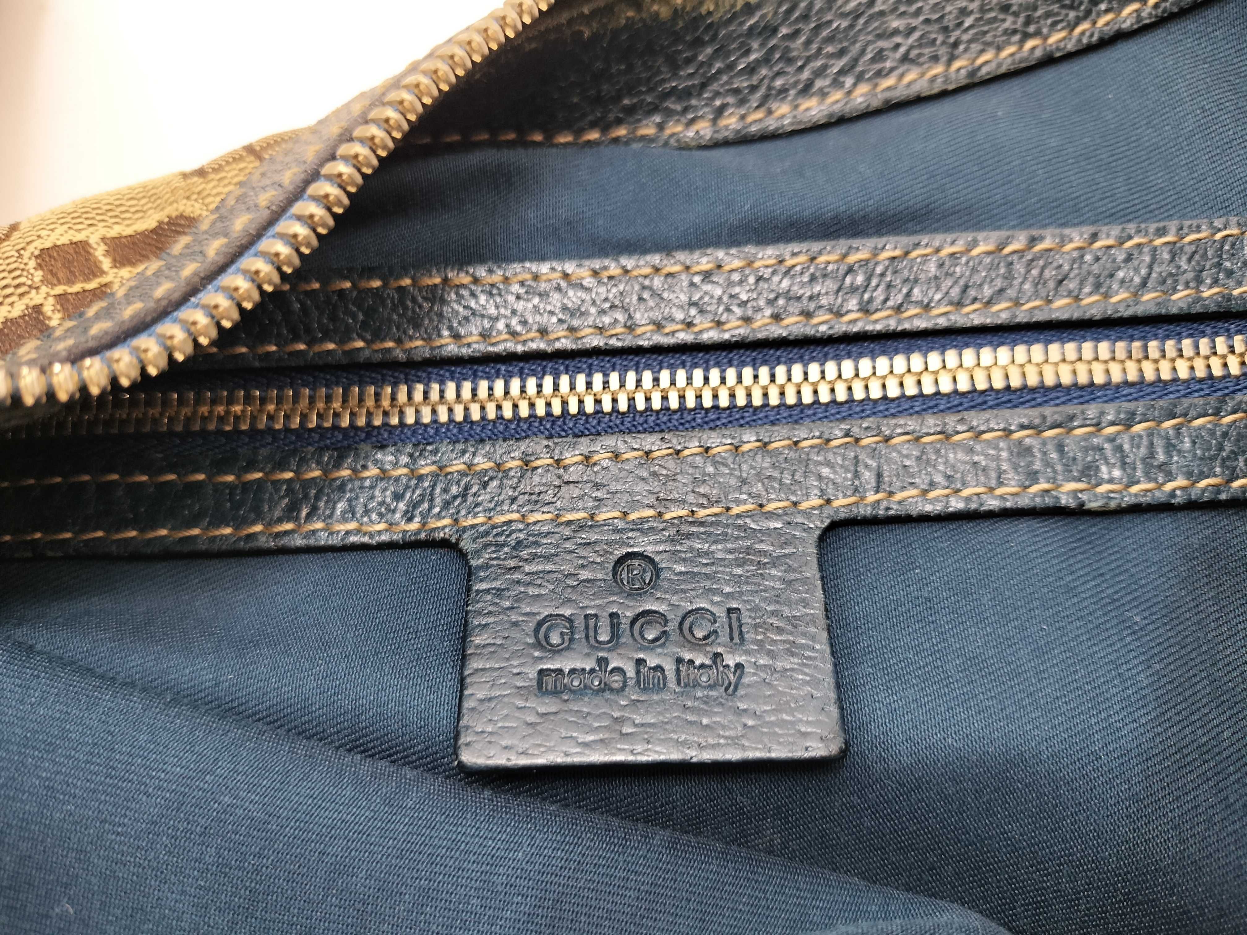 One-Shoulder Canvas Bag with Horsebit Pattern 145764 — view 15