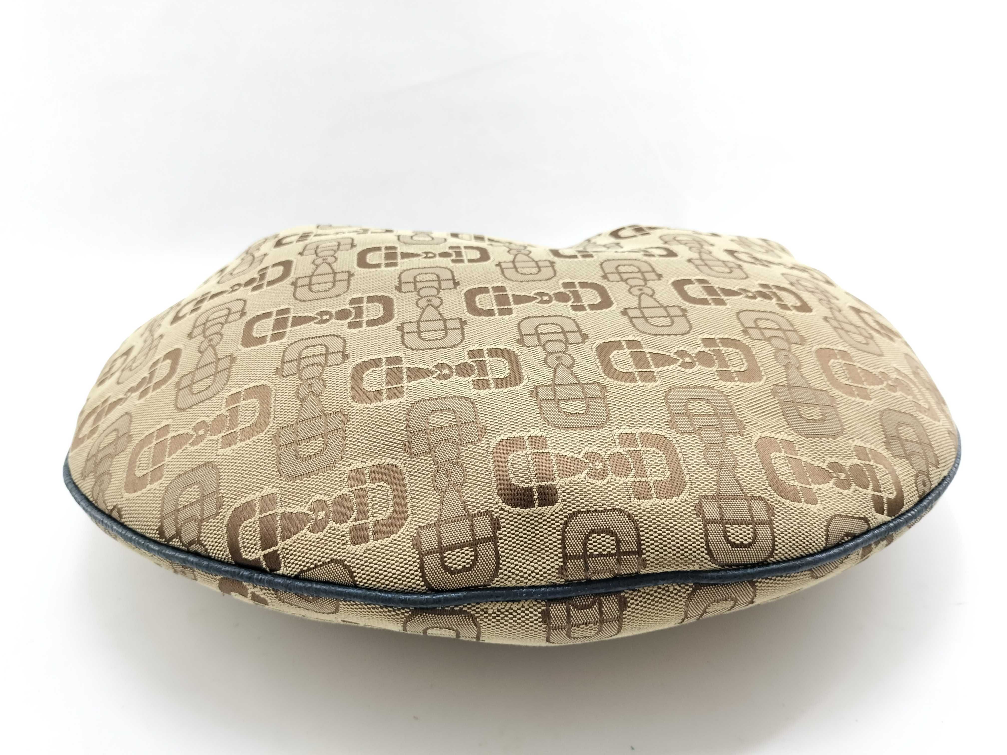 One-Shoulder Canvas Bag with Horsebit Pattern 145764 — view 3