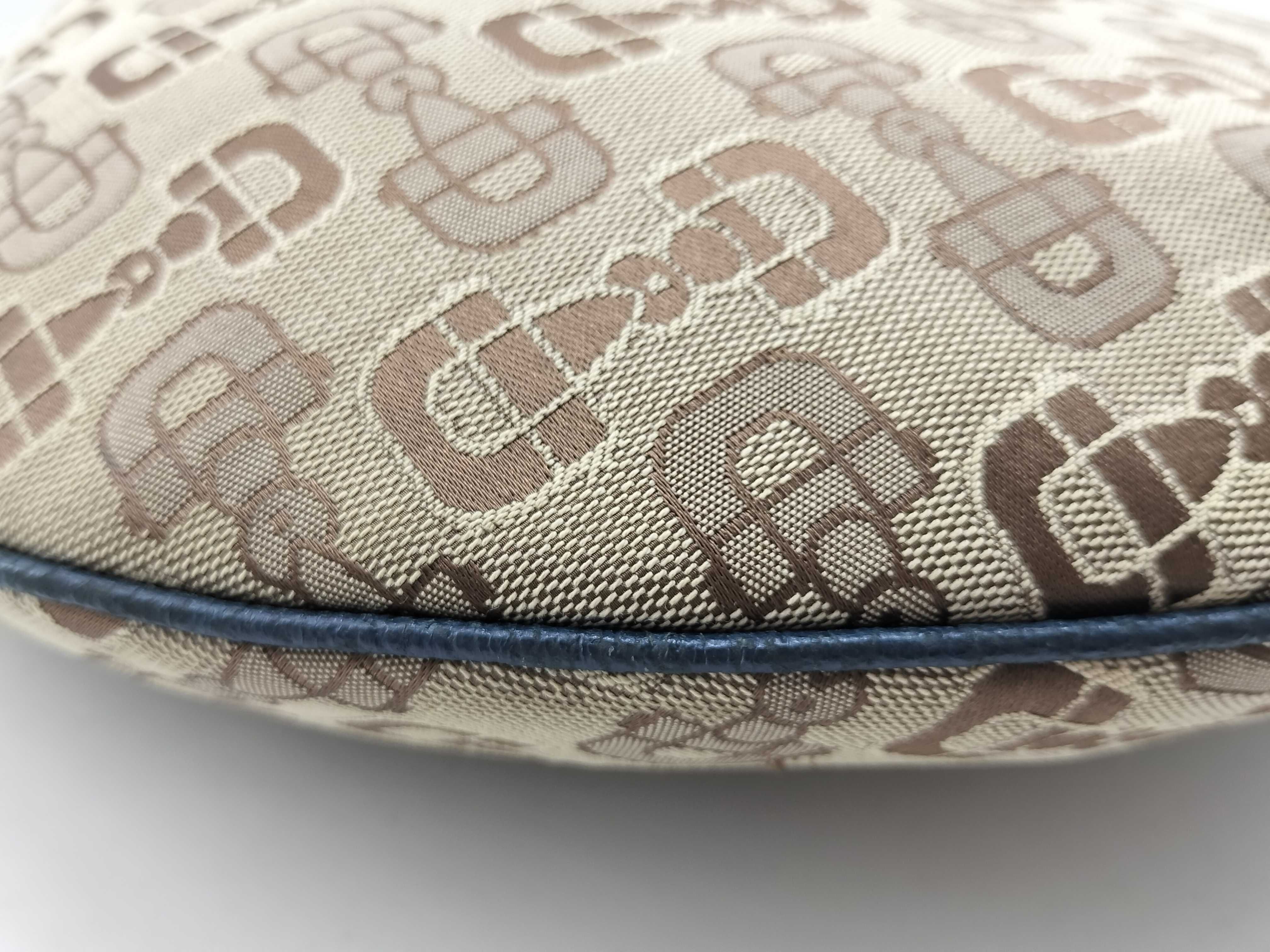 One-Shoulder Canvas Bag with Horsebit Pattern 145764 — view 4