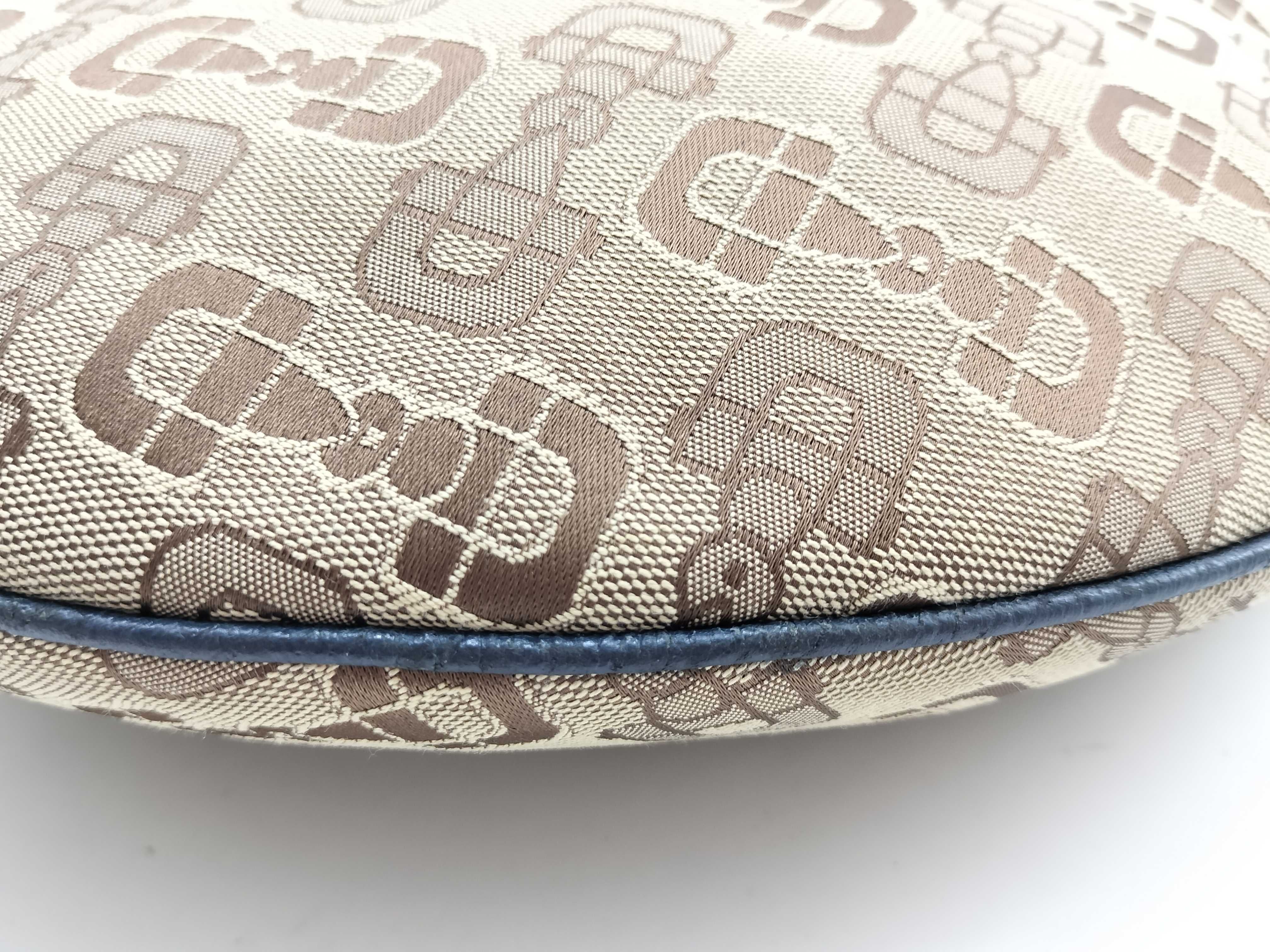 One-Shoulder Canvas Bag with Horsebit Pattern 145764 — view 5