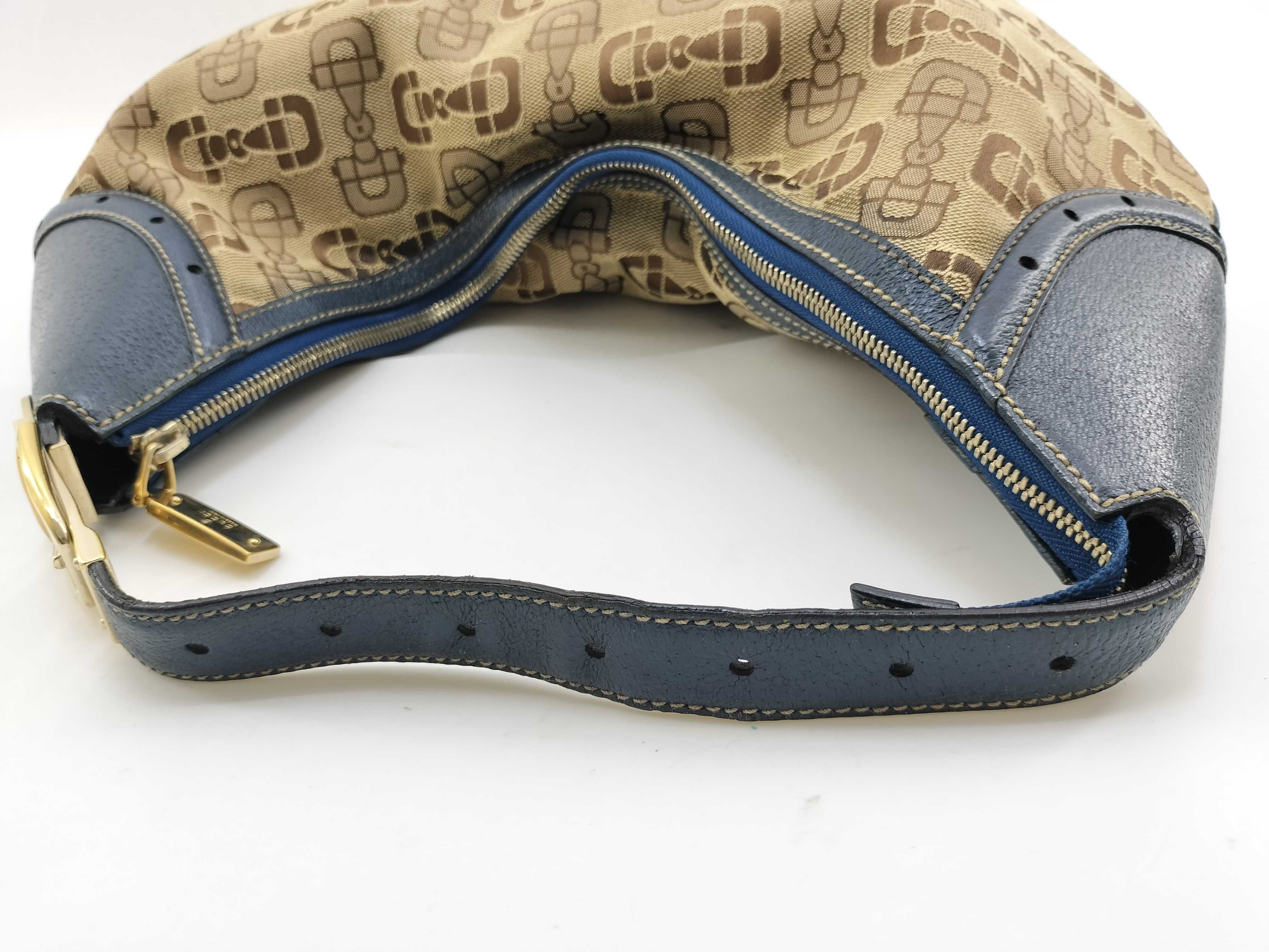 One-Shoulder Canvas Bag with Horsebit Pattern 145764 — view 7