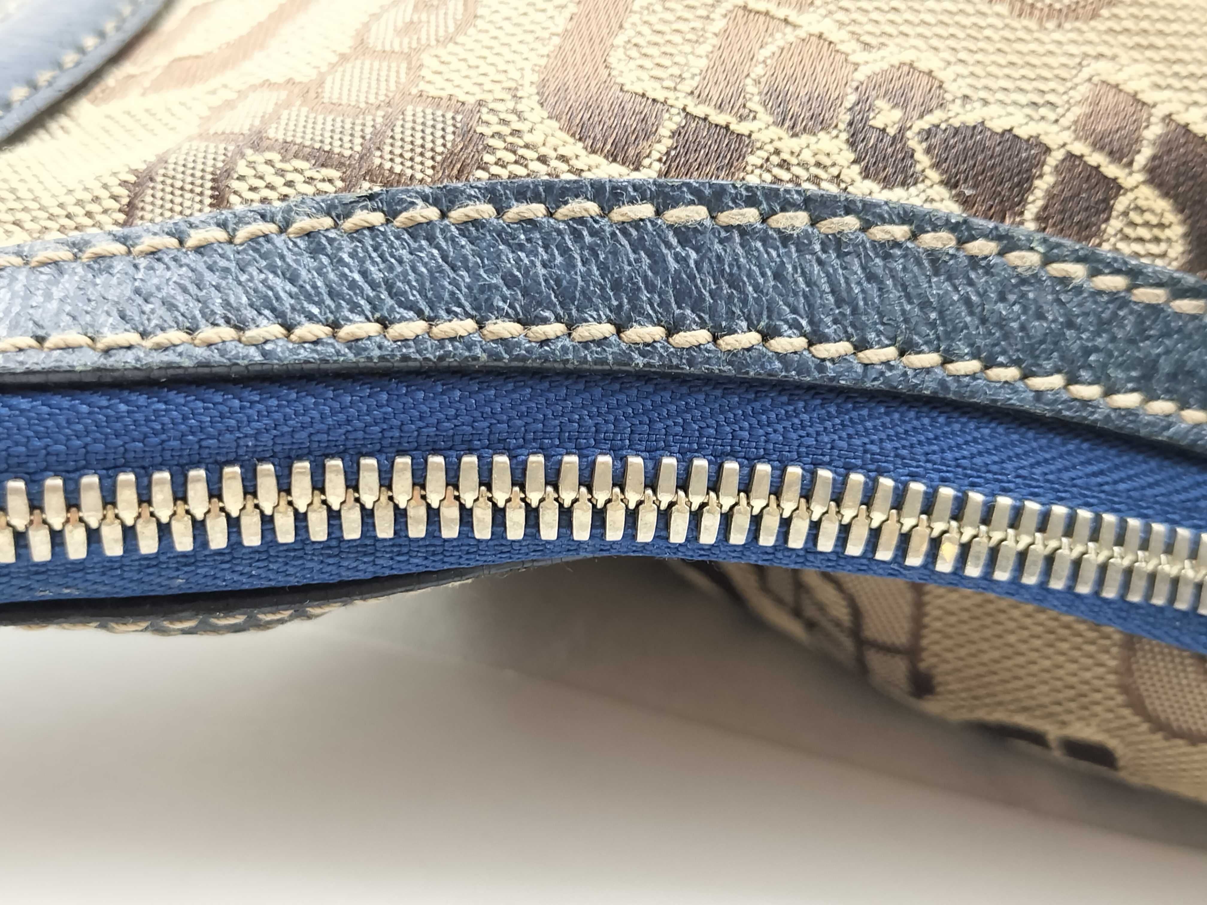 One-Shoulder Canvas Bag with Horsebit Pattern 145764 — view 10