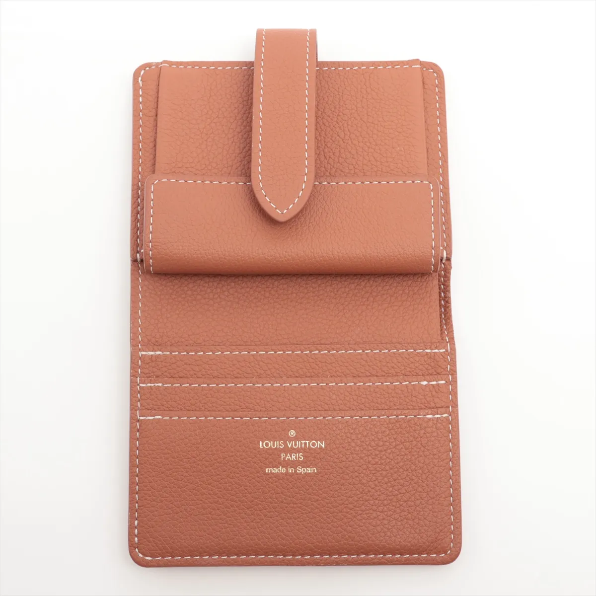 Calf Leather Portefeuille Low Key Compact M12148 Brown Compact Wallet RFID Reactive — view 3