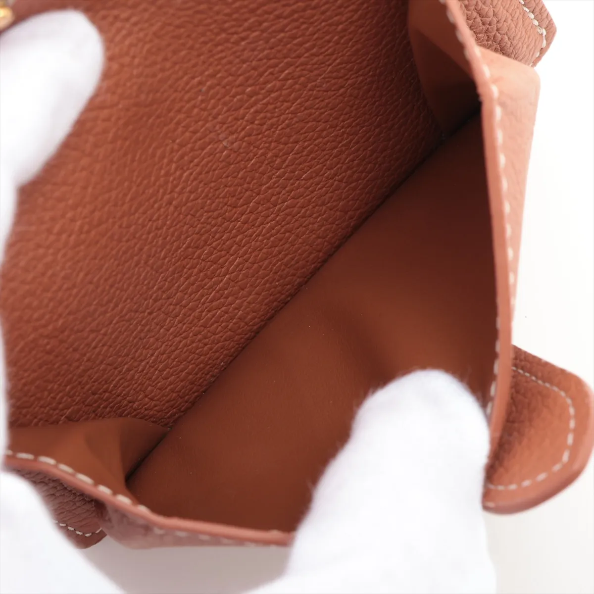 Calf Leather Portefeuille Low Key Compact M12148 Brown Compact Wallet RFID Reactive — view 5