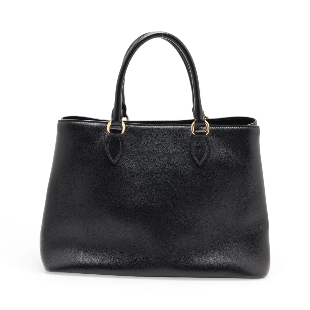 Logo Leather 2-Way Handbag, Black, 1BA579 — view 2