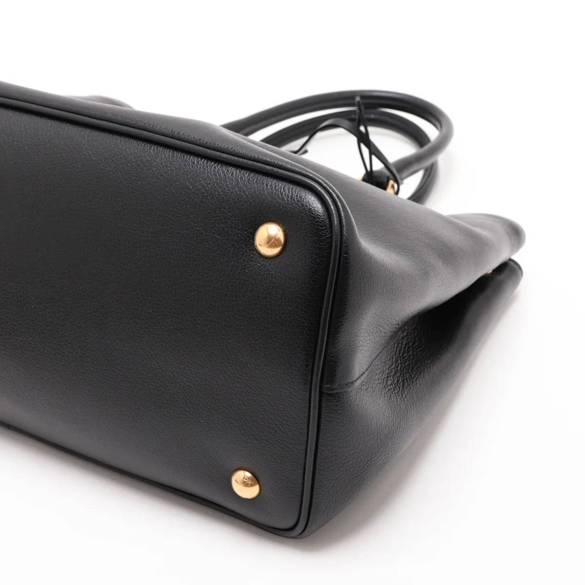 Logo Leather 2-Way Handbag, Black, 1BA579 — view 3