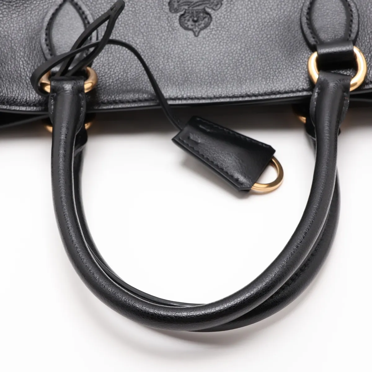 Logo Leather 2-Way Handbag, Black, 1BA579 — view 5