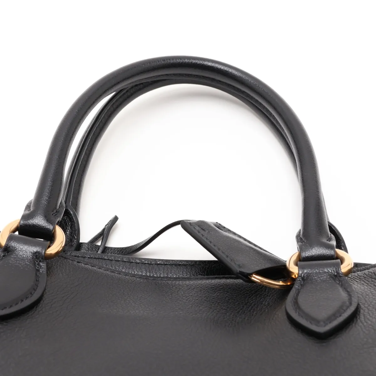 Logo Leather 2-Way Handbag, Black, 1BA579 — view 6