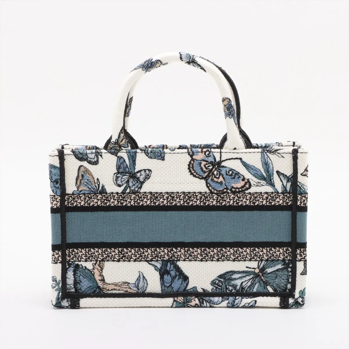 Mini Book Tote Canvas 2WAY Tote Bag White x Blue — view 2