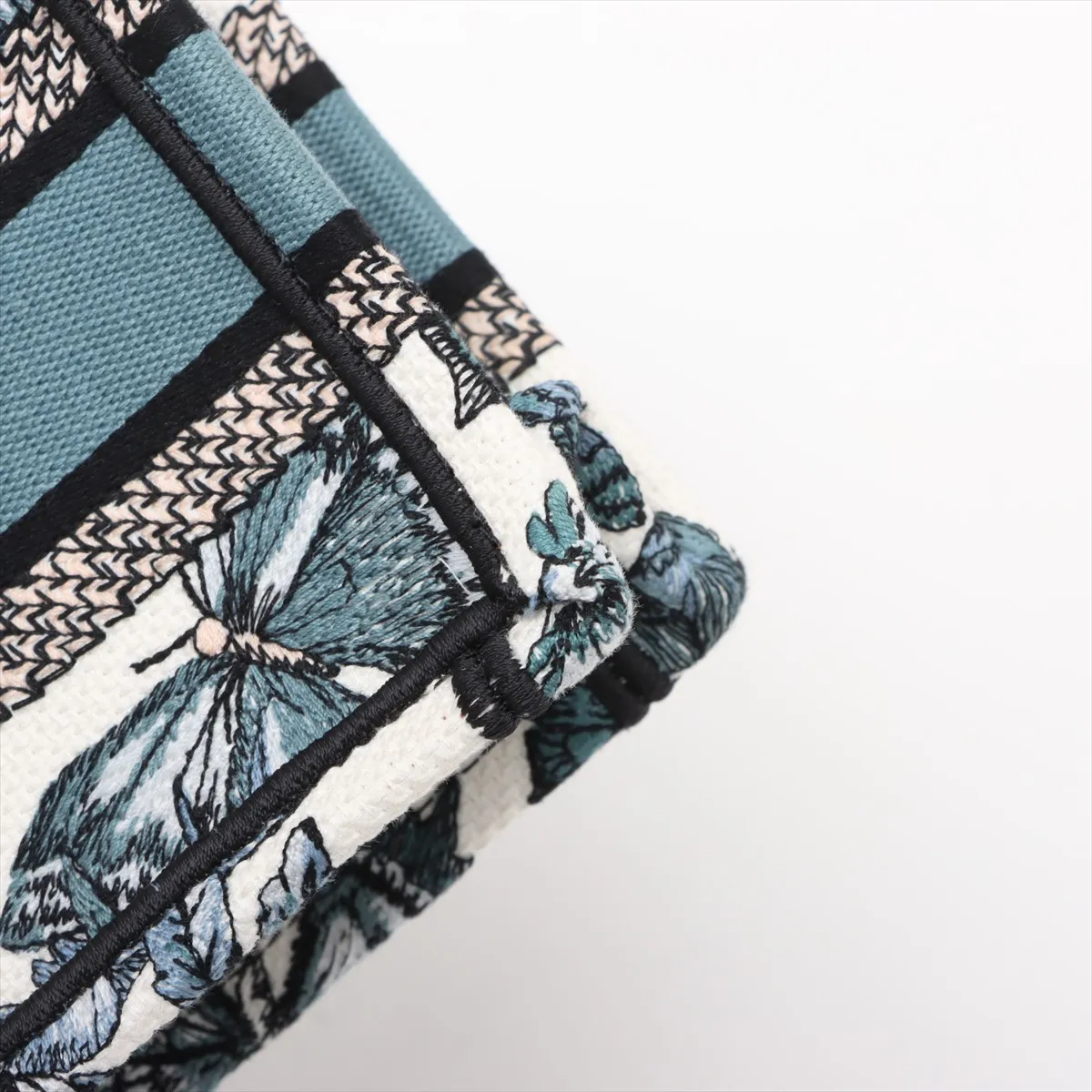 Mini Book Tote Canvas 2WAY Tote Bag White x Blue — view 11