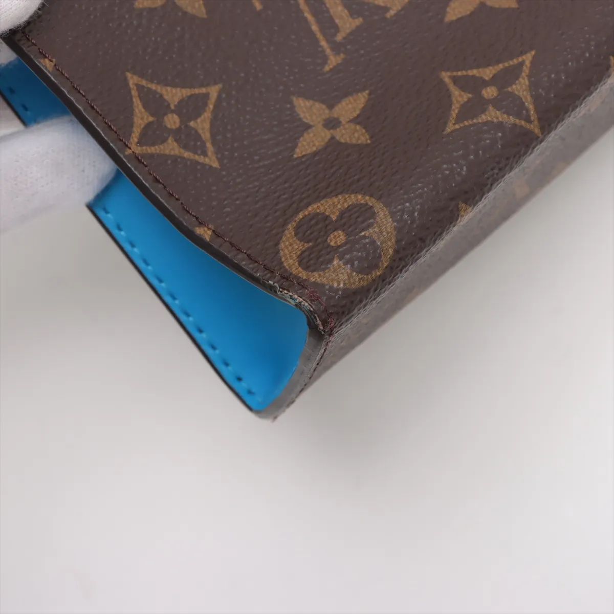 Monogram Macassar Pochette Voyage M12815 Brown x Blue (RFID detected) — view 13