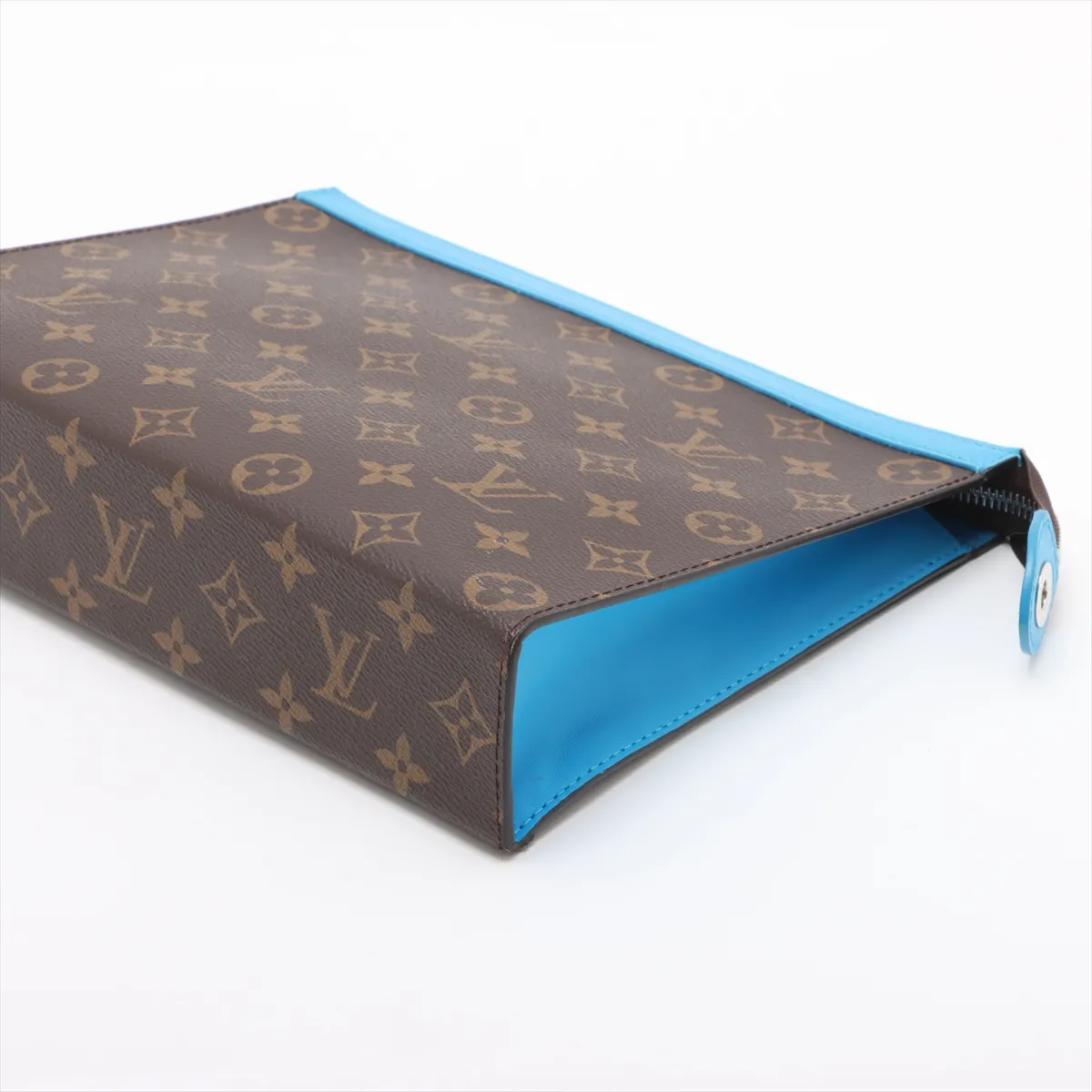 Monogram Macassar Pochette Voyage M12815 Brown x Blue (RFID detected) — view 3