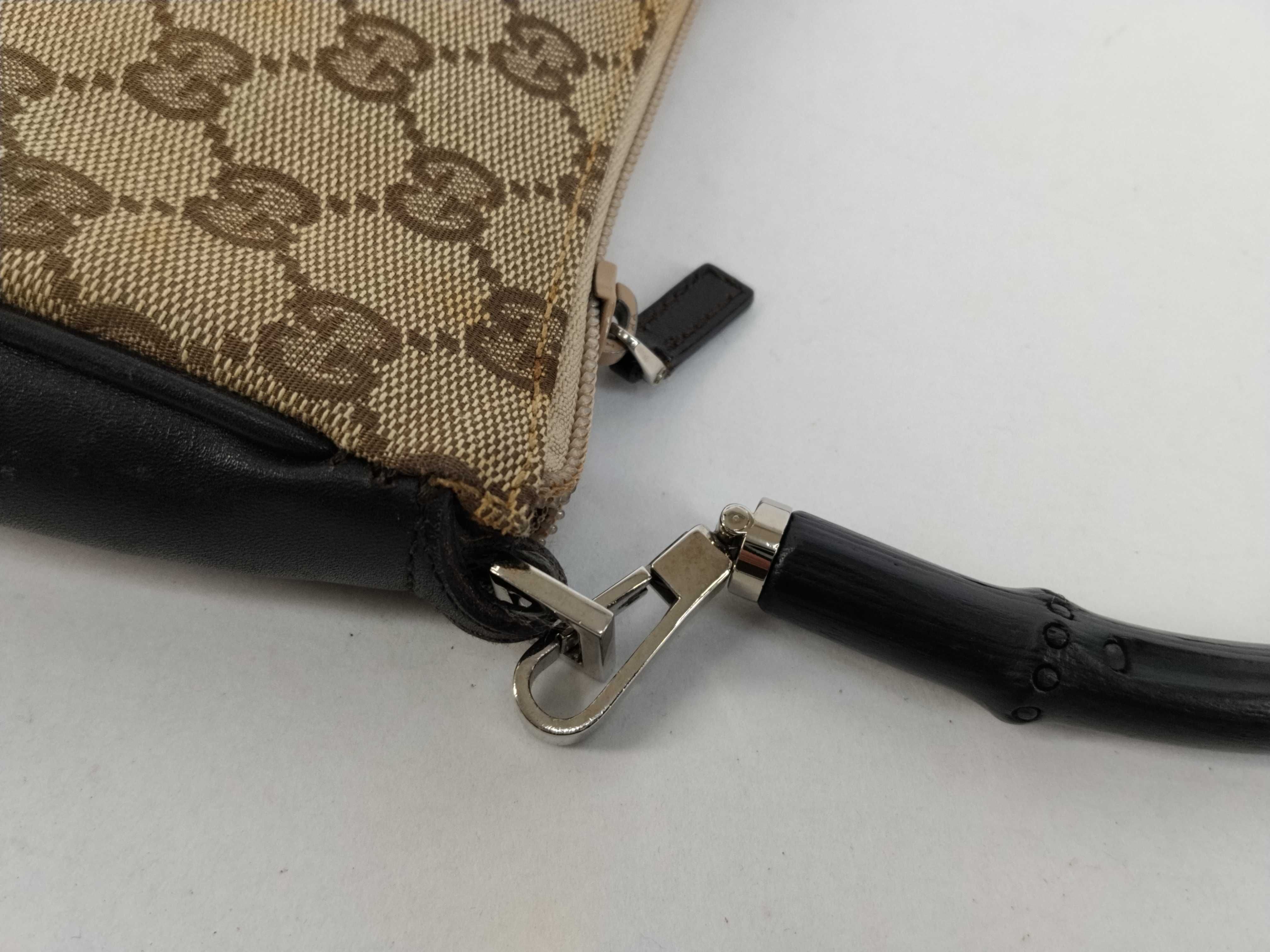 GG Canvas Handbag, Bamboo, Black — view 5