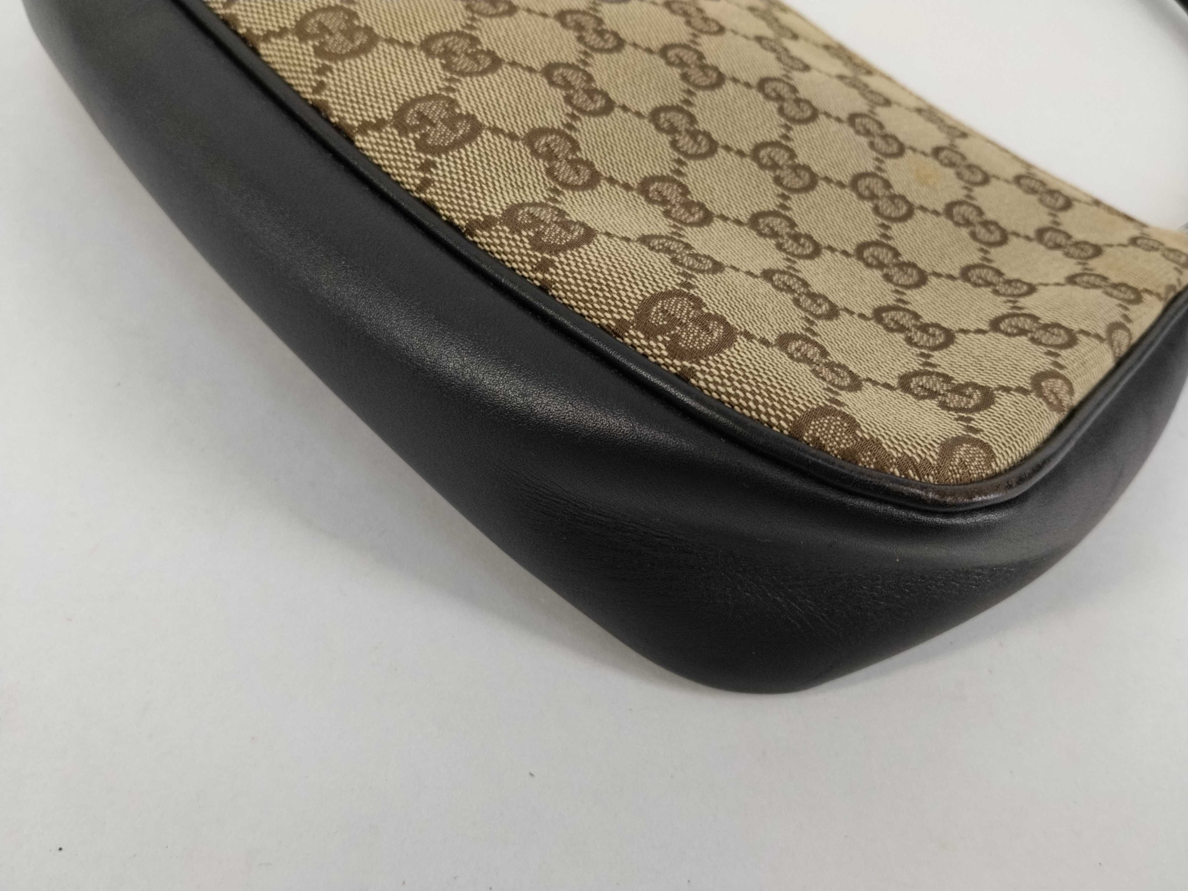 GG Canvas Handbag, Bamboo, Black — view 6