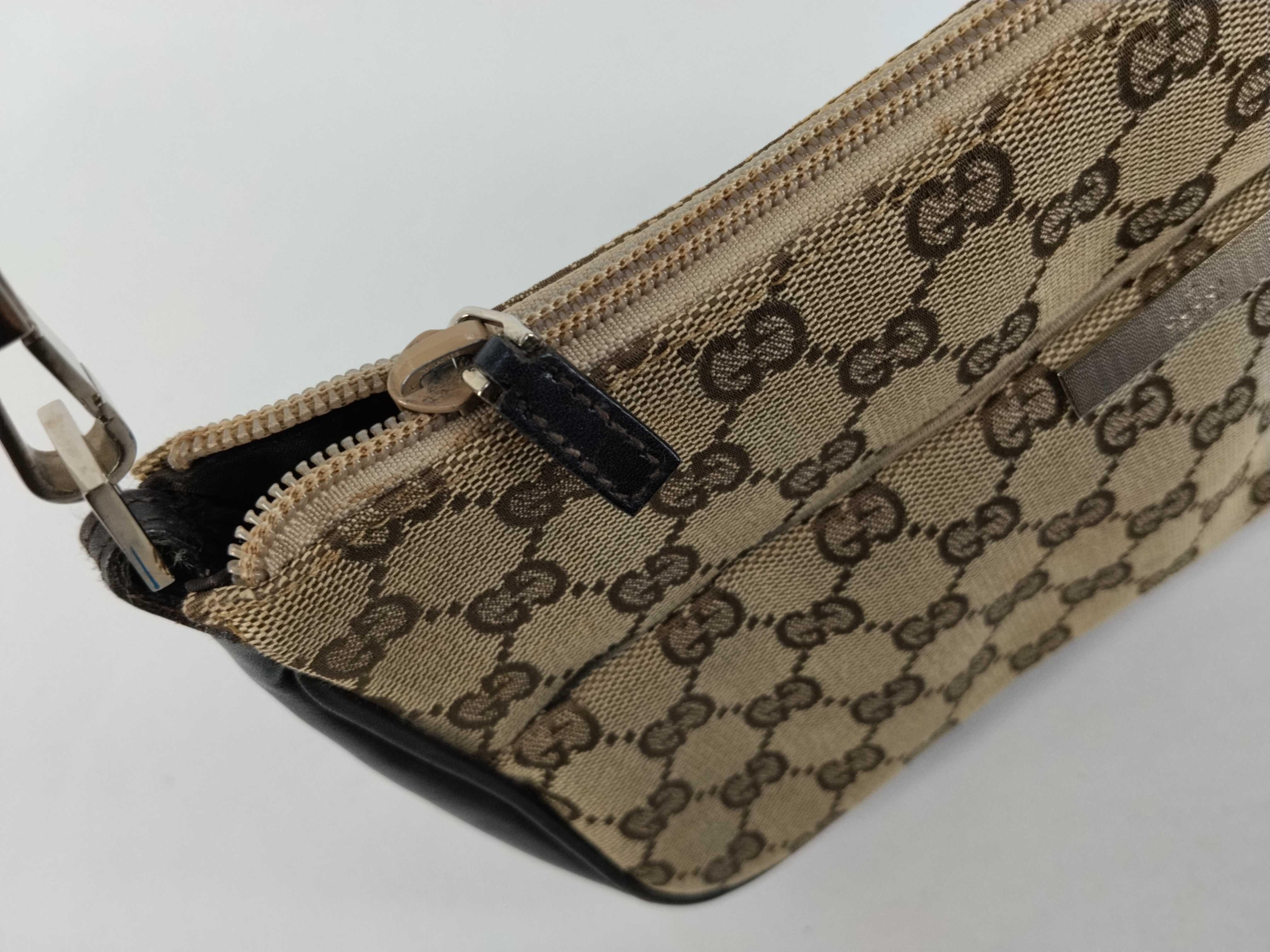 GG Canvas Handbag, Bamboo, Black — view 8