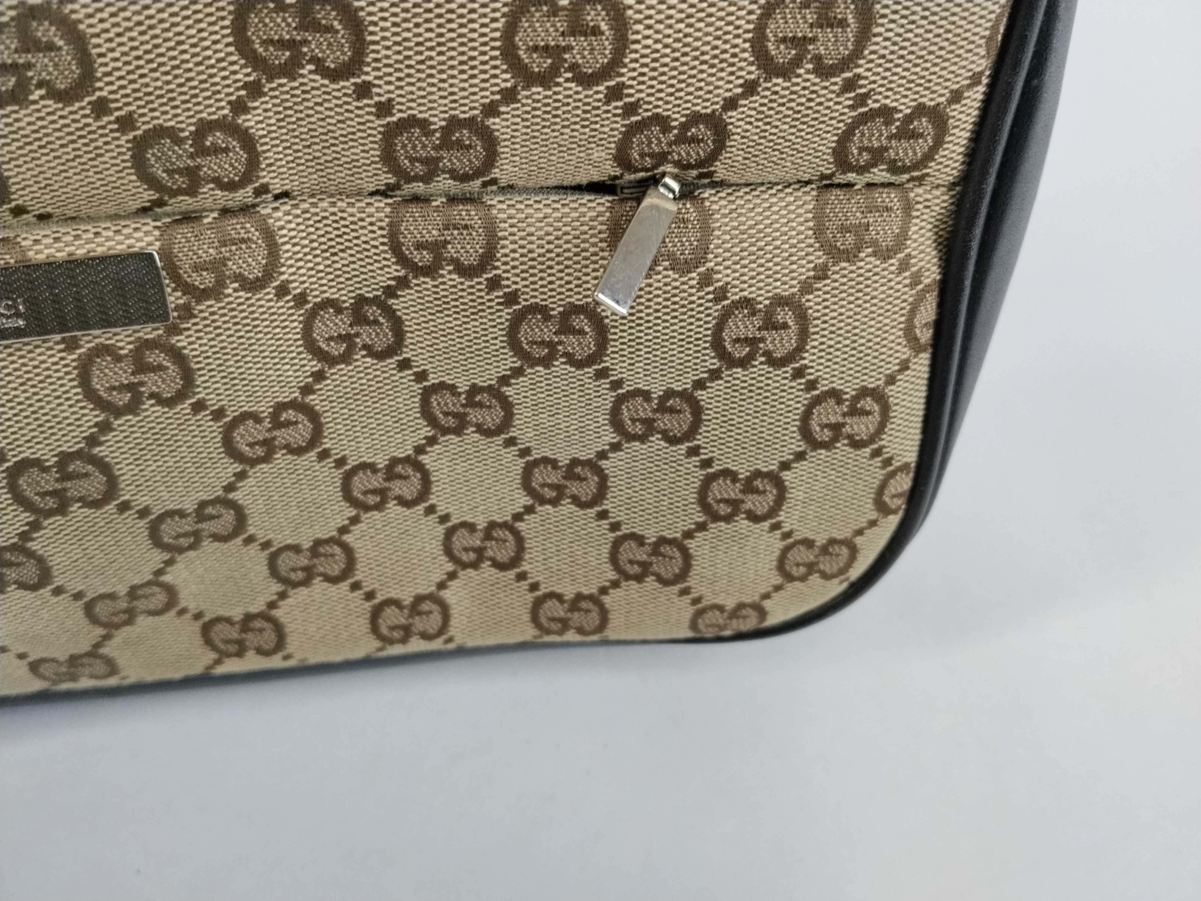 GG Canvas Handbag, Bamboo, Black — view 9
