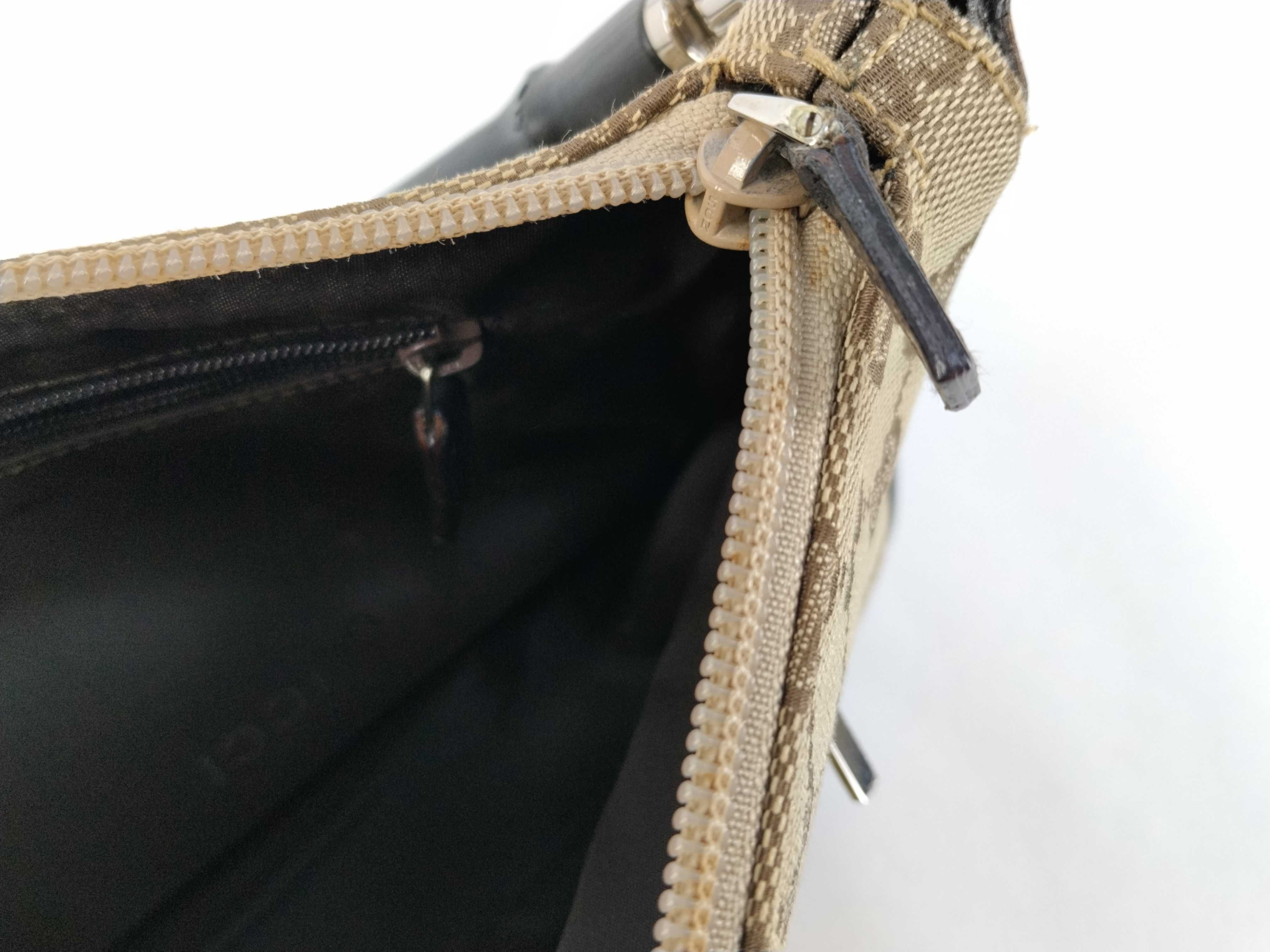 GG Canvas Handbag, Bamboo, Black — view 10