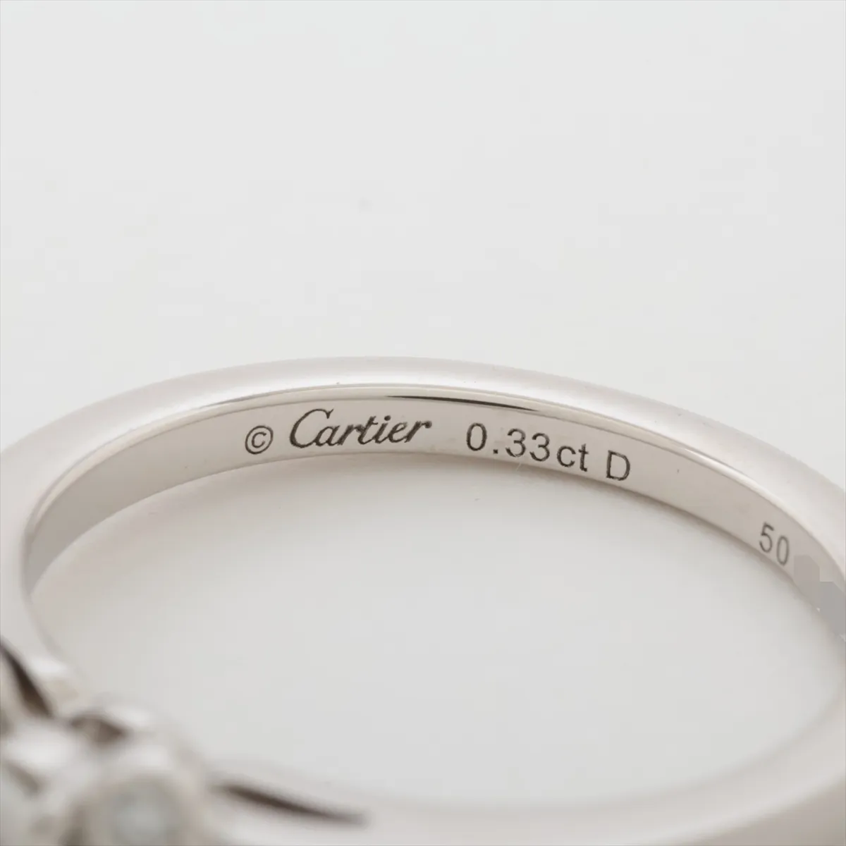Ballerina Diamond Ring, Pt950, 4.8g, D0.33 G, VVS2, 3EX, FB 50, Initials ILS734 — view 4