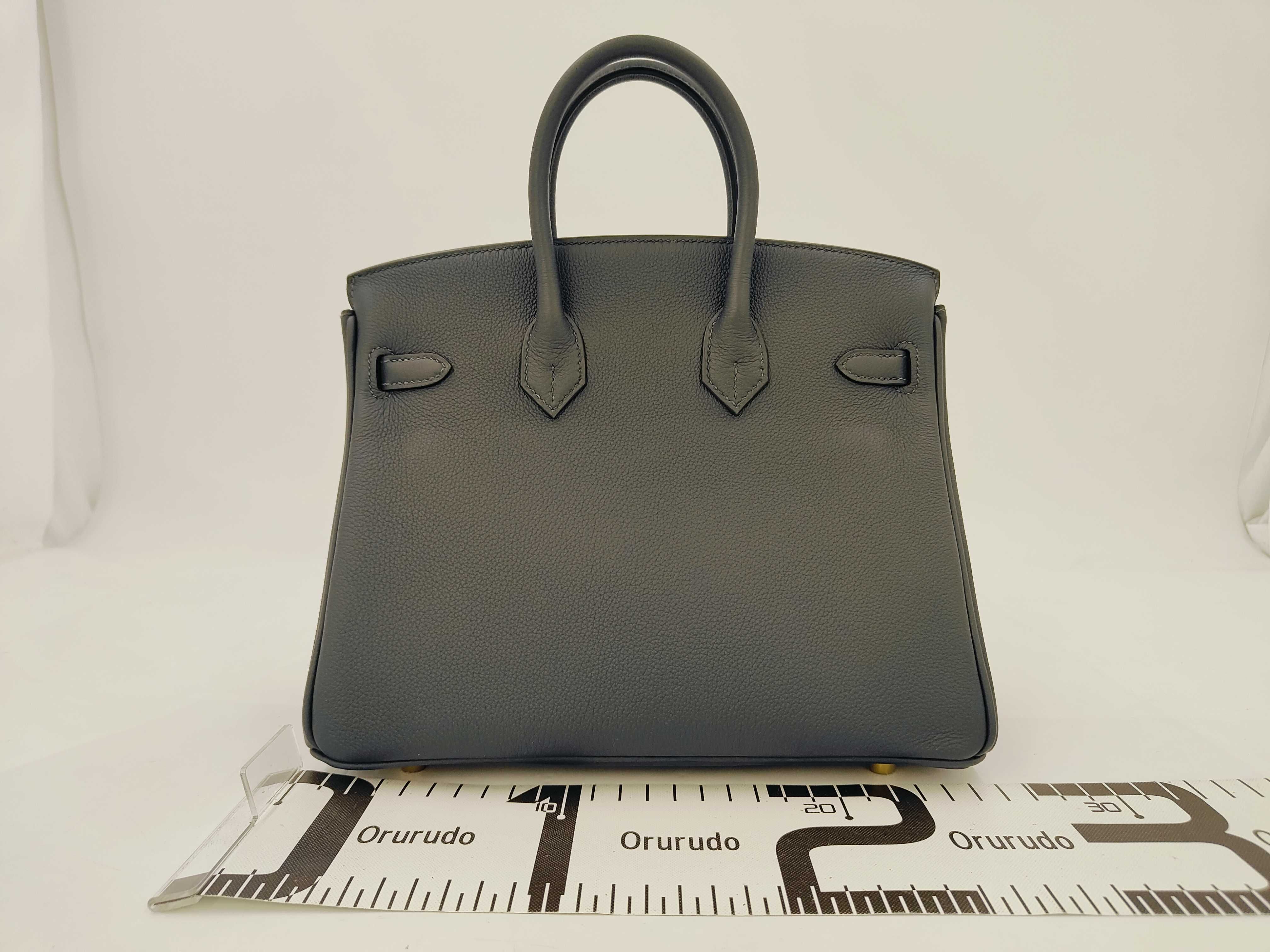 Birkin 25 Gris Misty Togo Gold Hardware G Stamp Handbag — view 2