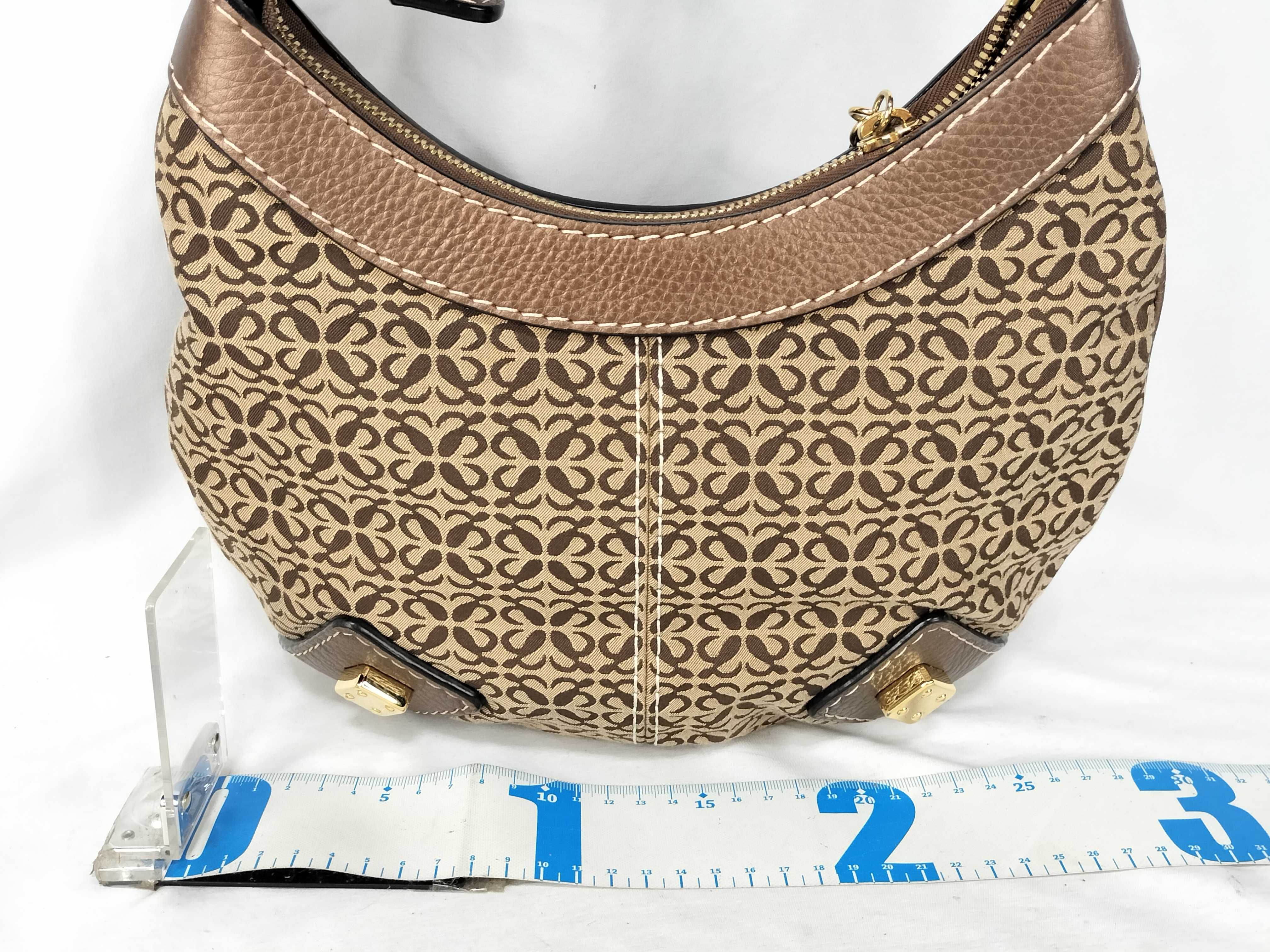 One-Shoulder Bag, New Road Line, Canvas x Leather, Brown Handbag — view 2