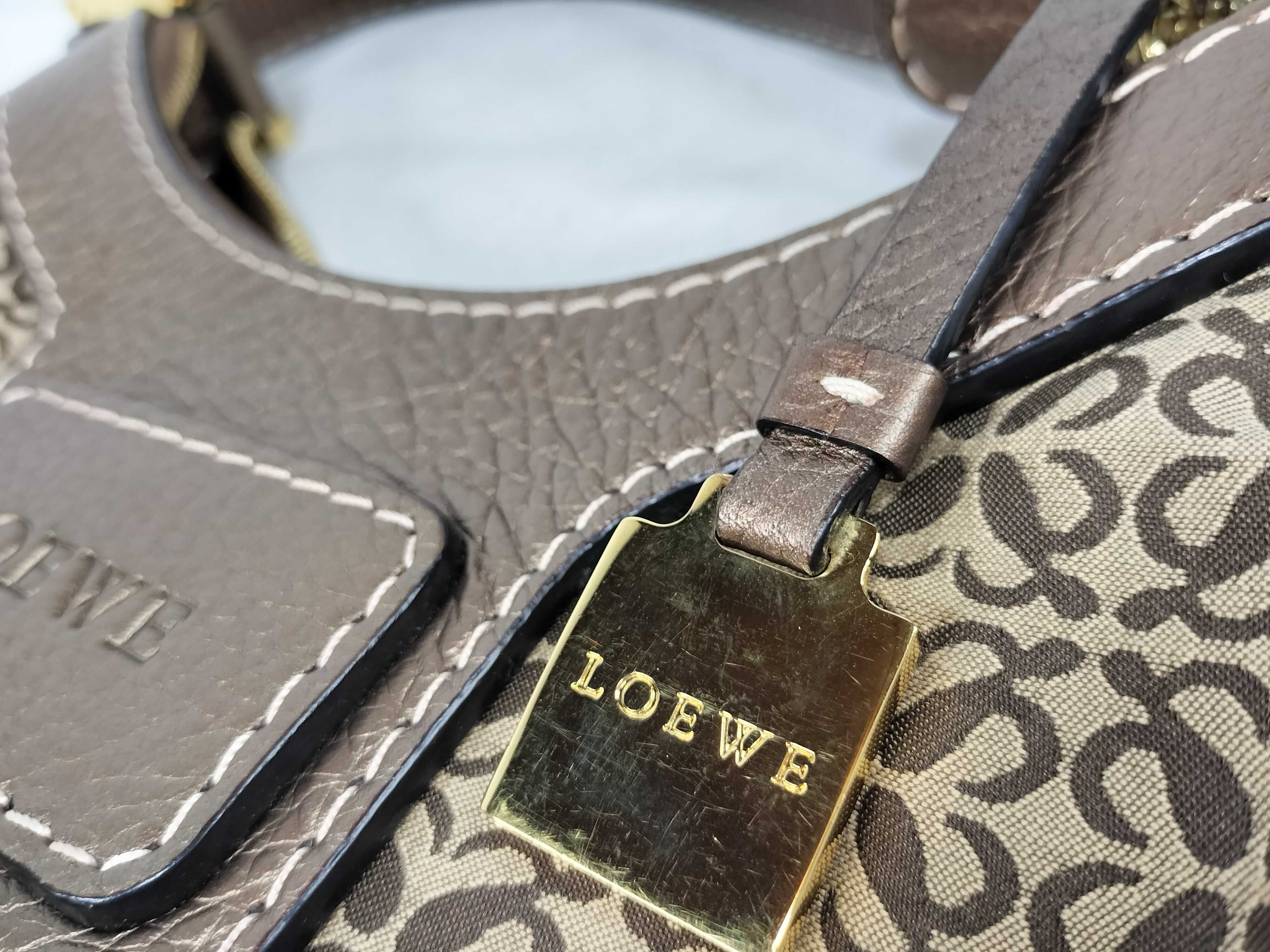 One-Shoulder Bag, New Road Line, Canvas x Leather, Brown Handbag — view 14