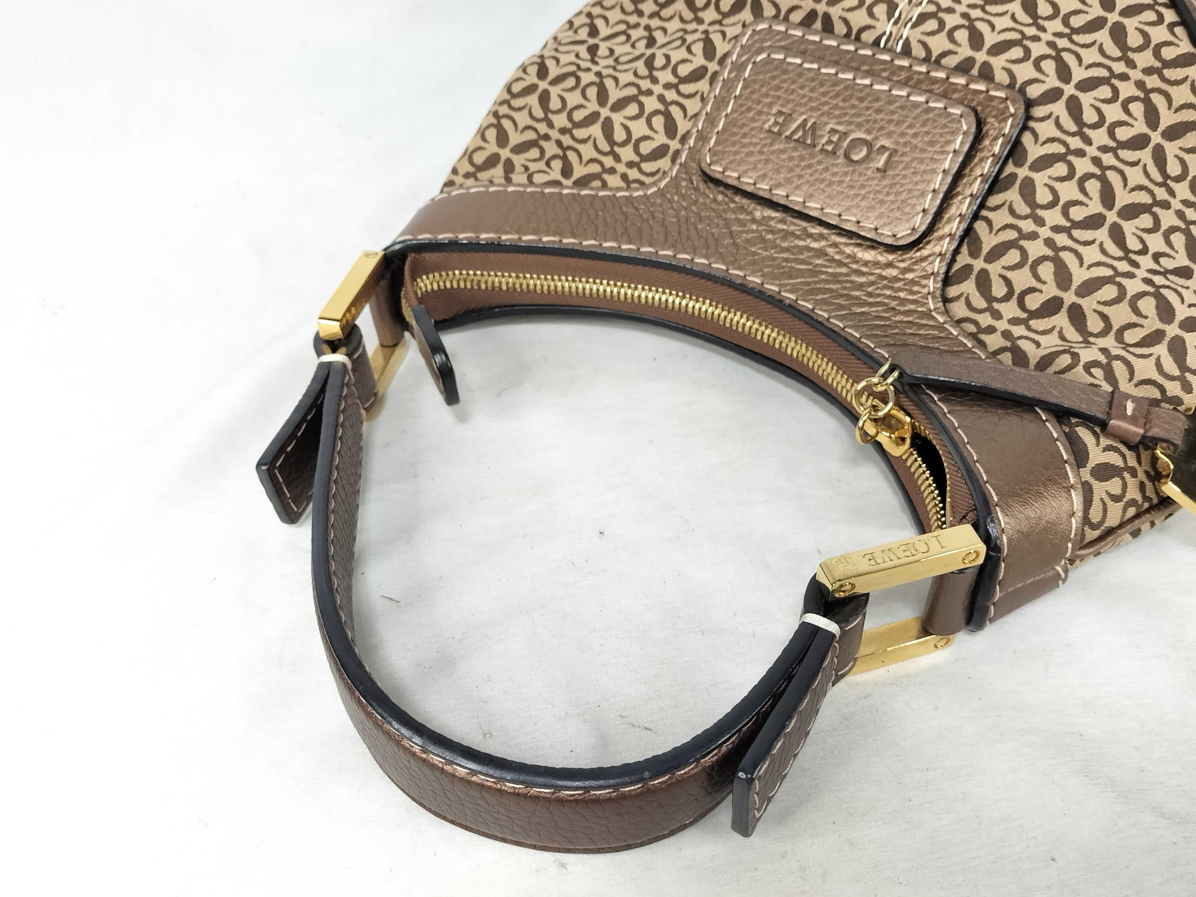 One-Shoulder Bag, New Road Line, Canvas x Leather, Brown Handbag — view 3