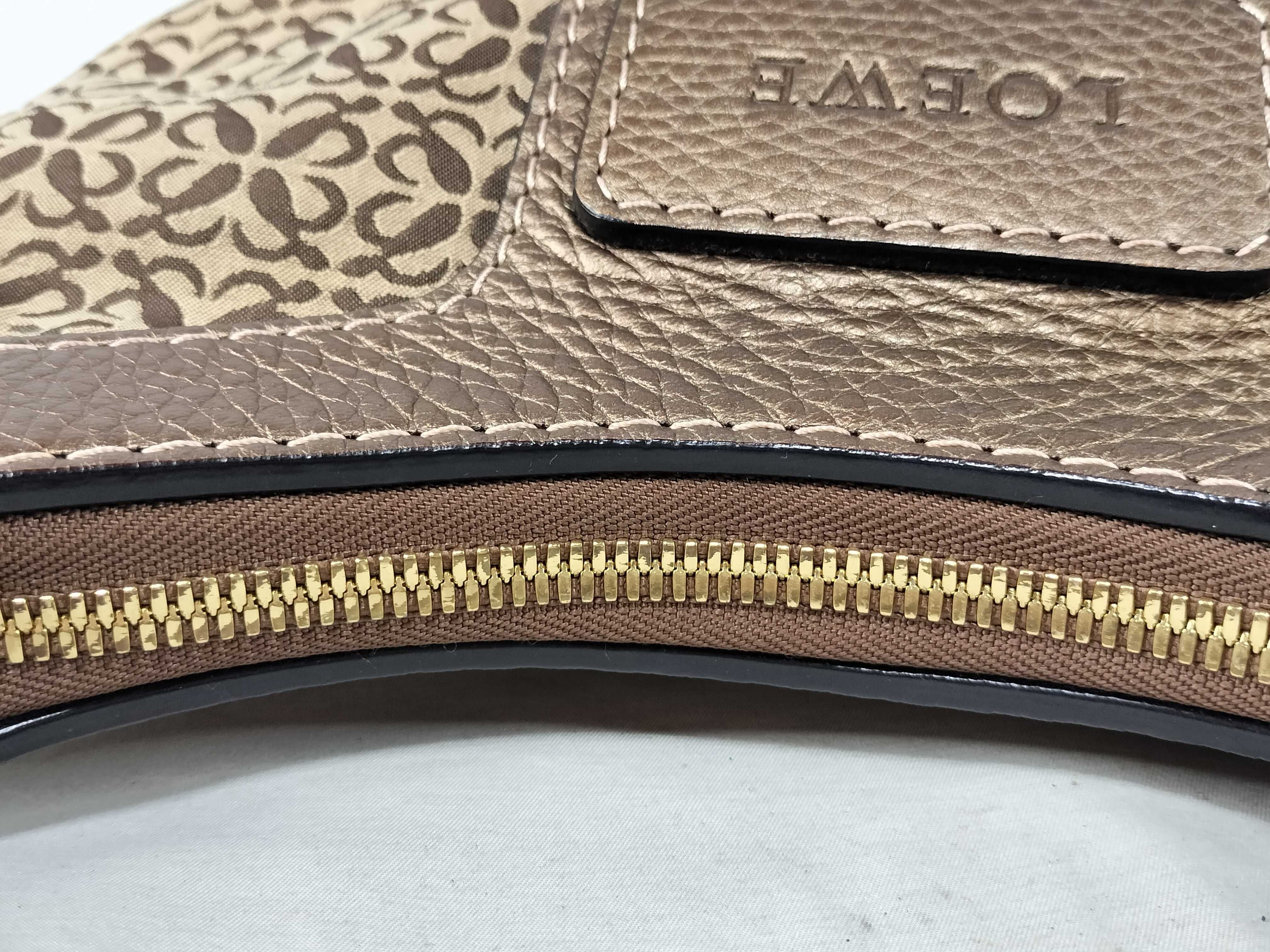One-Shoulder Bag, New Road Line, Canvas x Leather, Brown Handbag — view 6