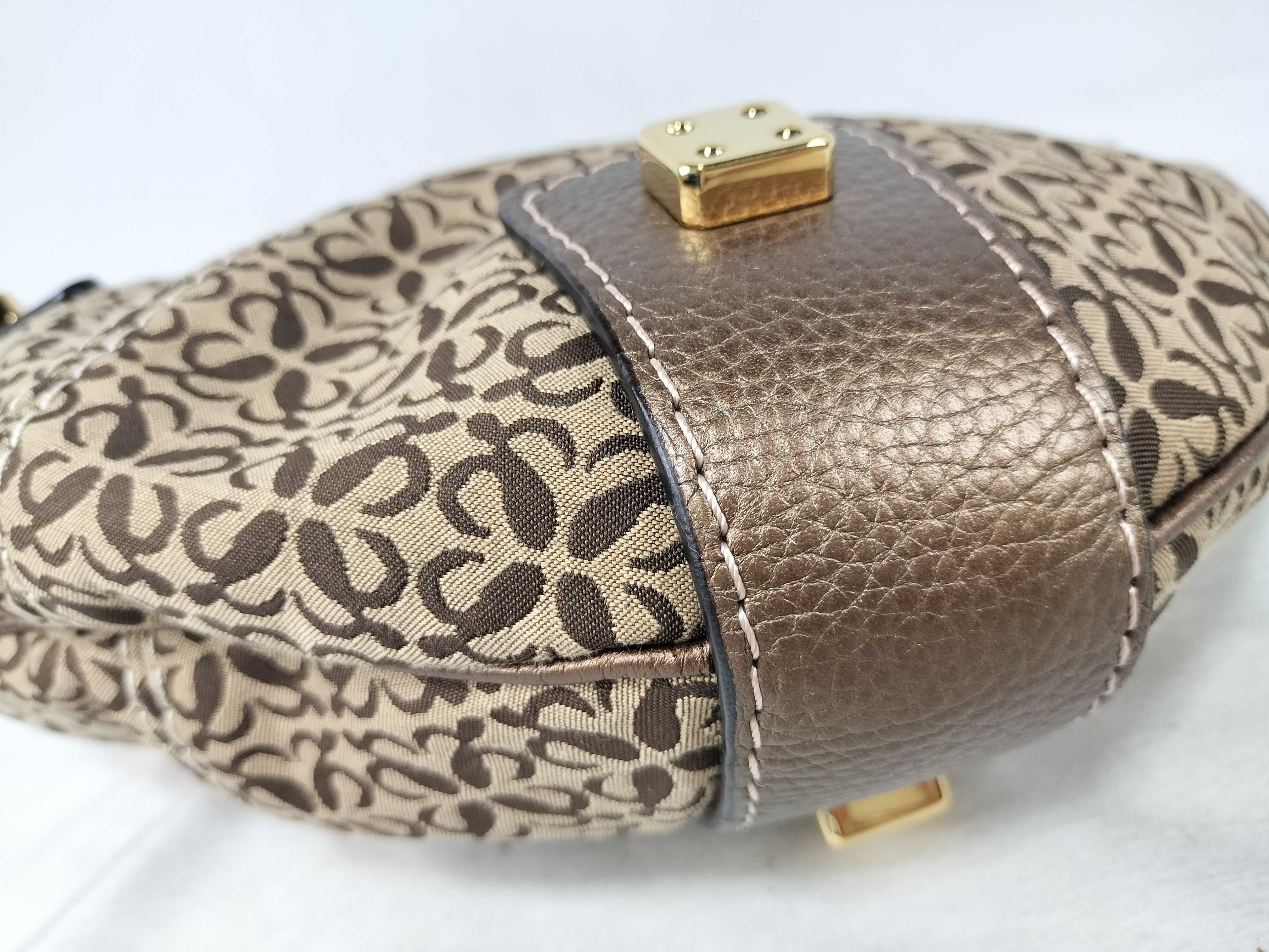 One-Shoulder Bag, New Road Line, Canvas x Leather, Brown Handbag — view 7