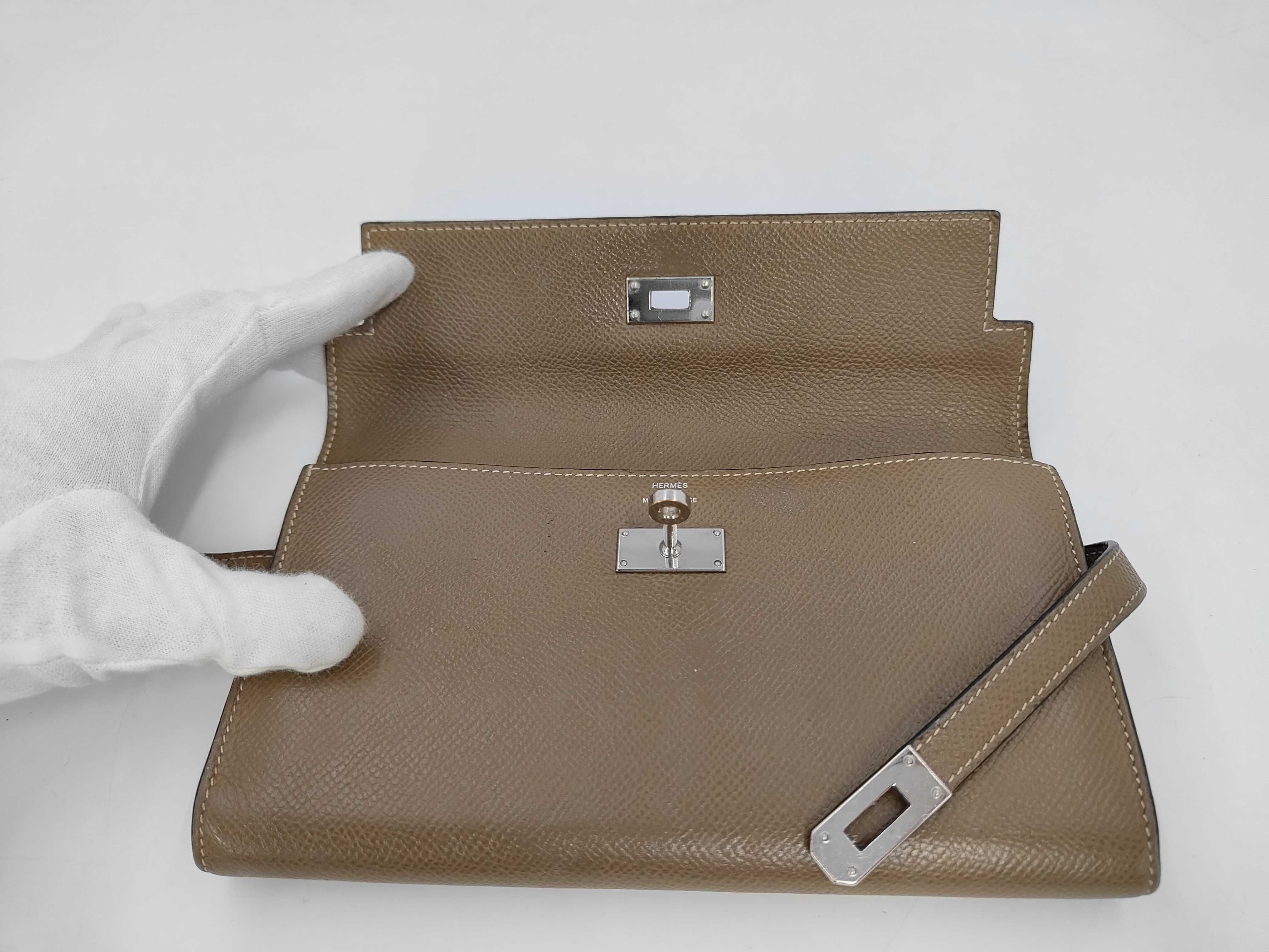 Kelly Wallet, Veau Epsom Leather, Etoupe — view 8