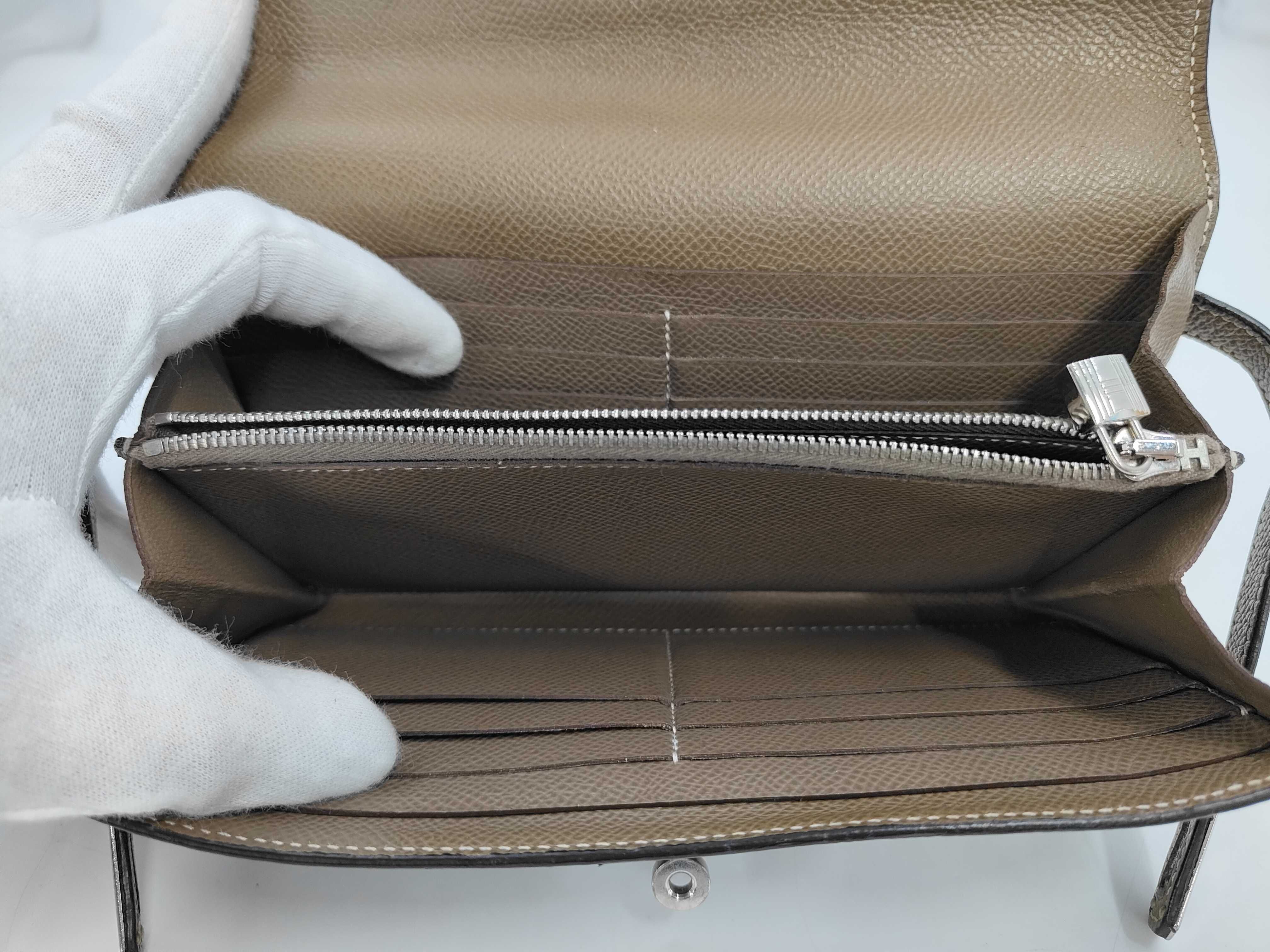 Kelly Wallet, Veau Epsom Leather, Etoupe — view 10