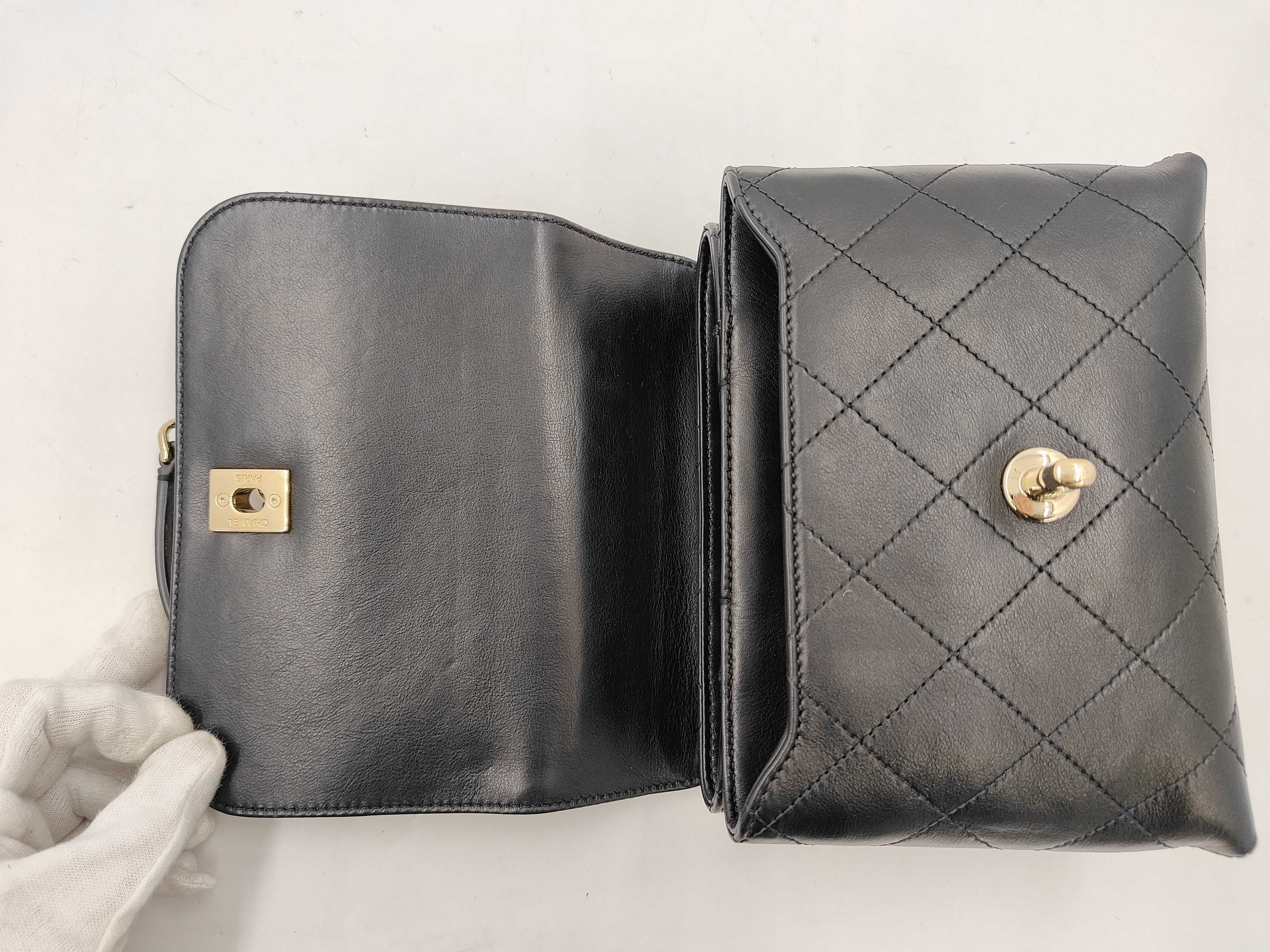 Box Calf Black Shoulder Bag (Serial Number 28) — view 10