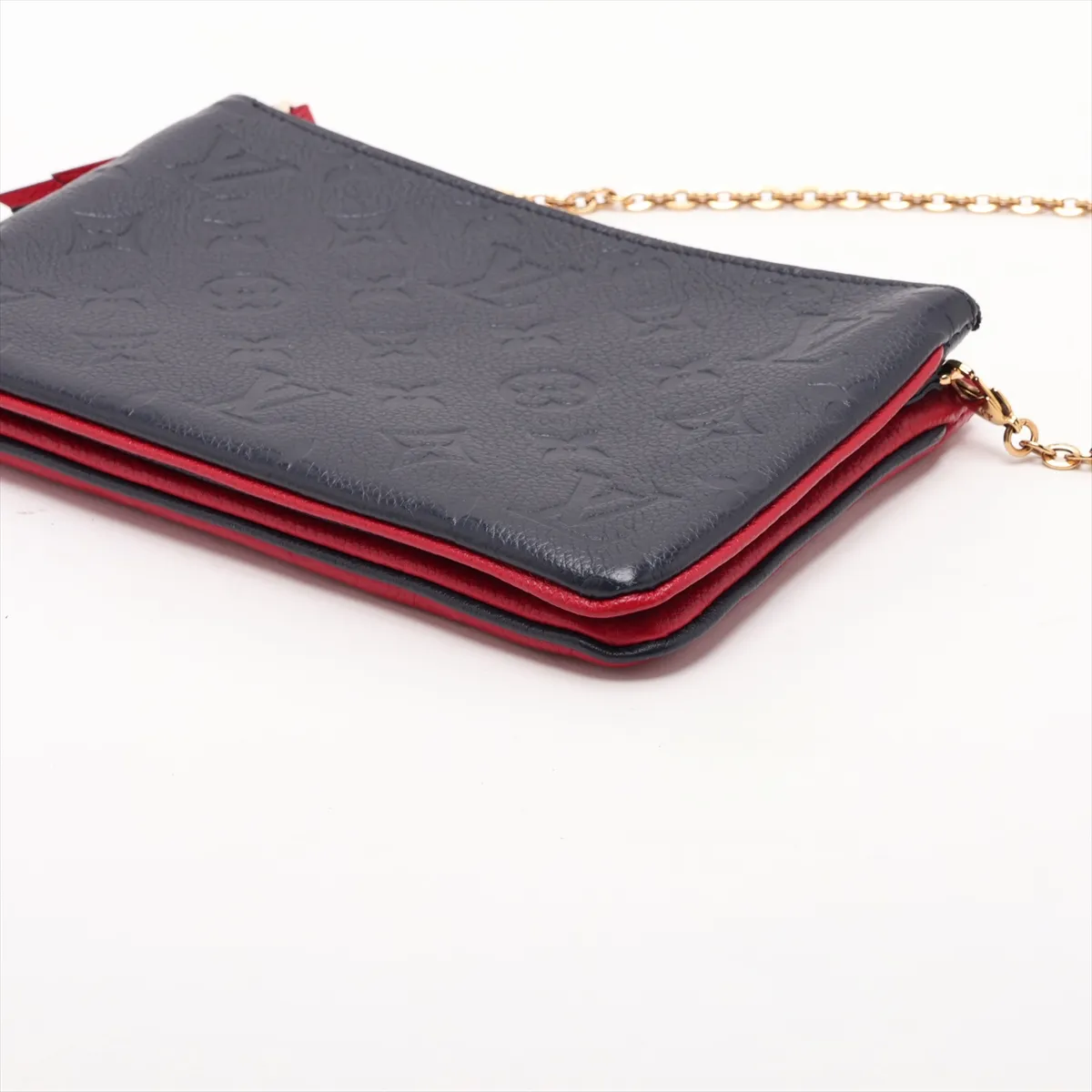 Monogram Empreinte Pochette Double Zip M63916 GI3198 Navy x Red (RFID detected) — view 3